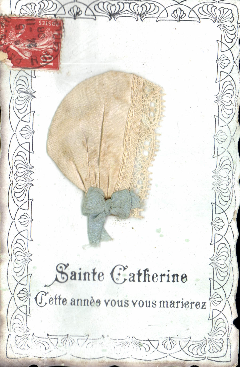 CPA Fantaisie Brodee Bonnet Ste Catherine 