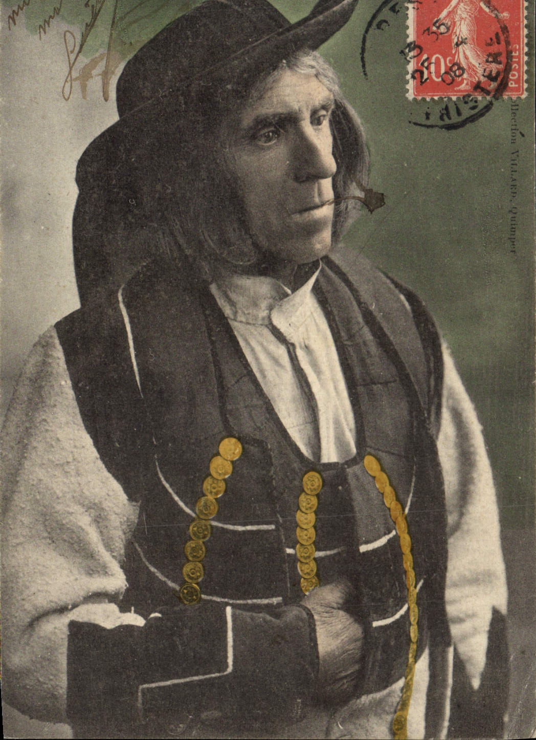 CPA Folklore Vieillard de Guemene sur Scorff 