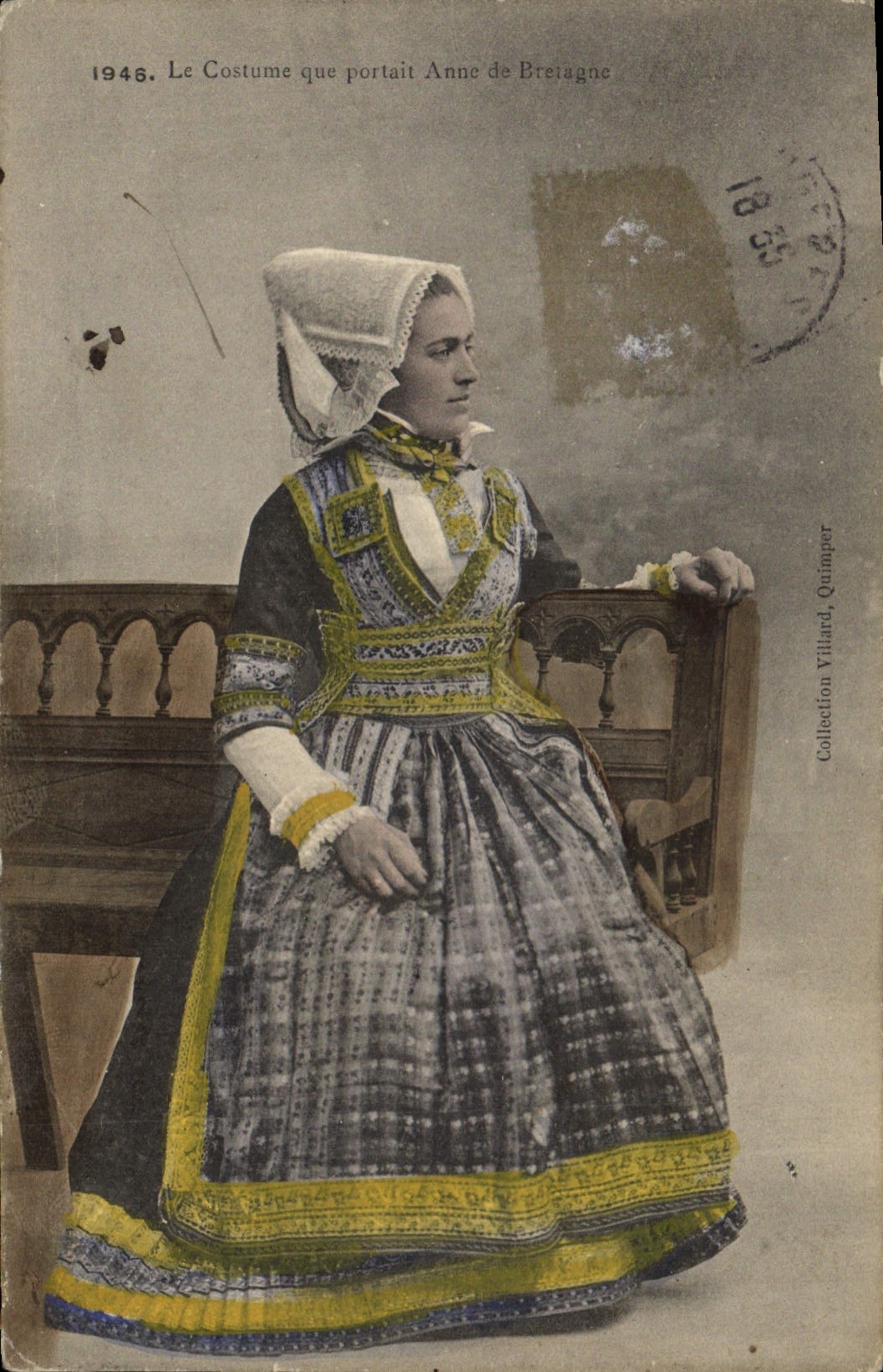 Postal Folclore el traje que llevaba Anne de Bretaña