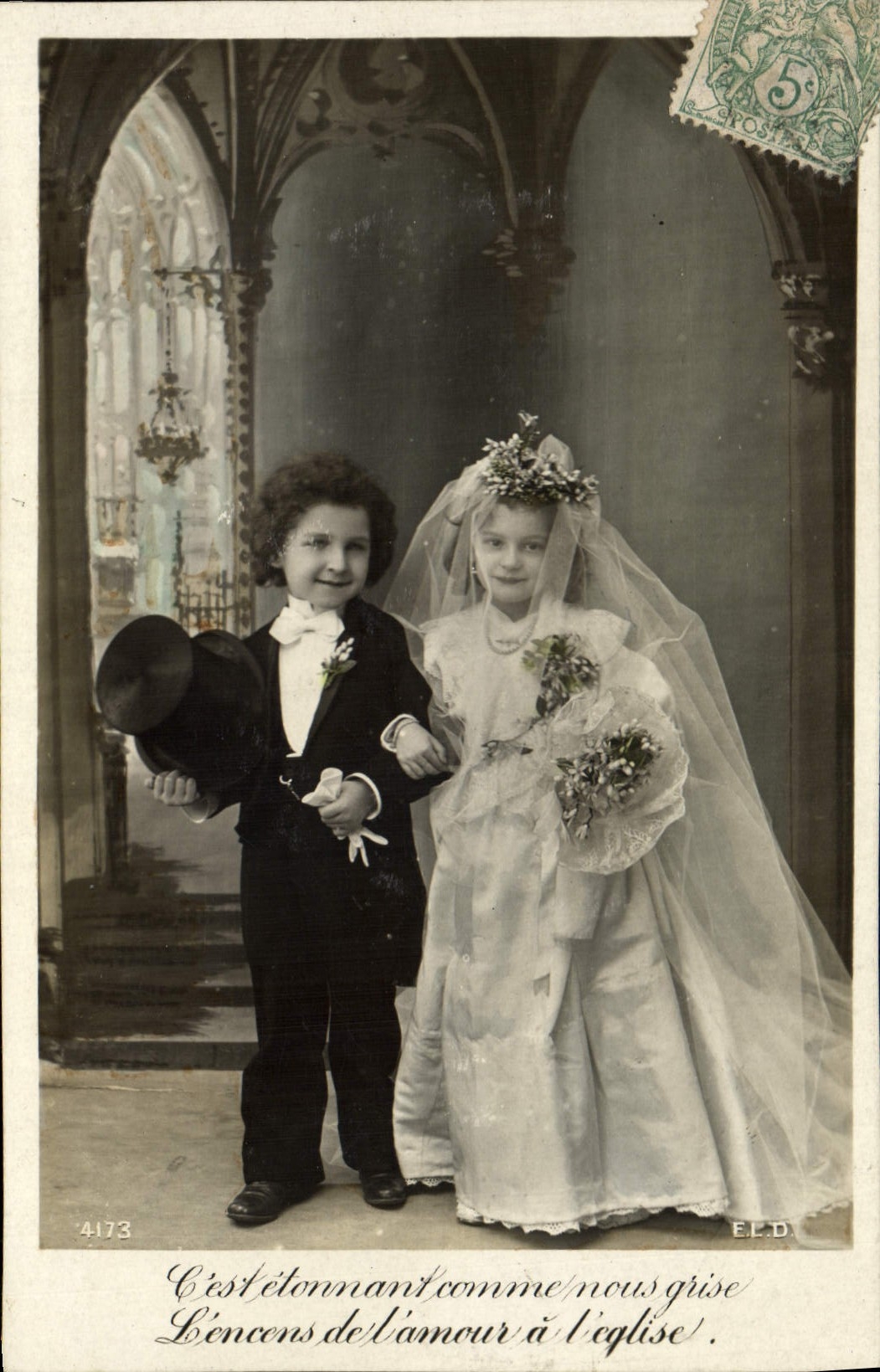 CPA Fantaisie Enfants Mariage 