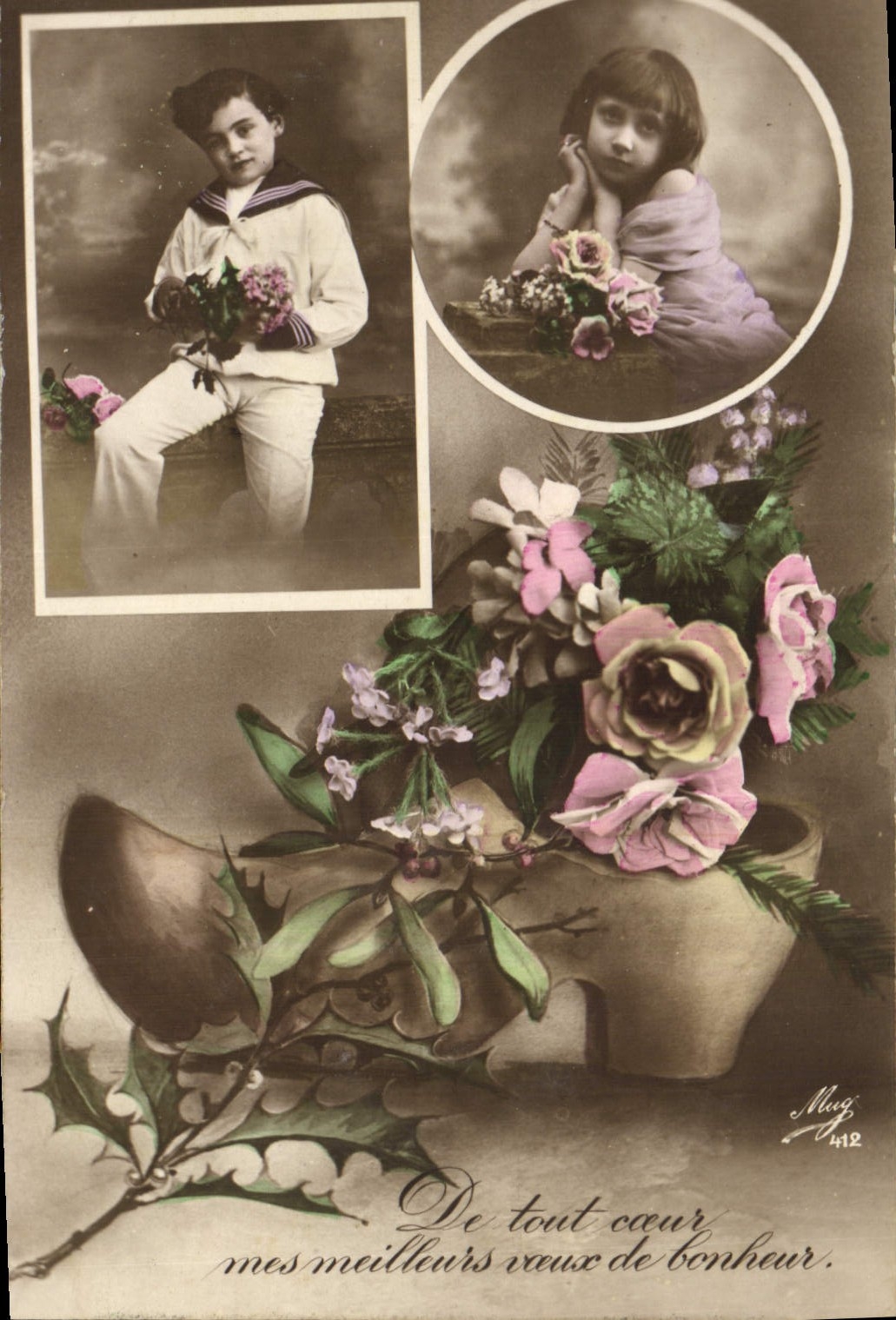 CPA Sabot Fantaisie Enfants 