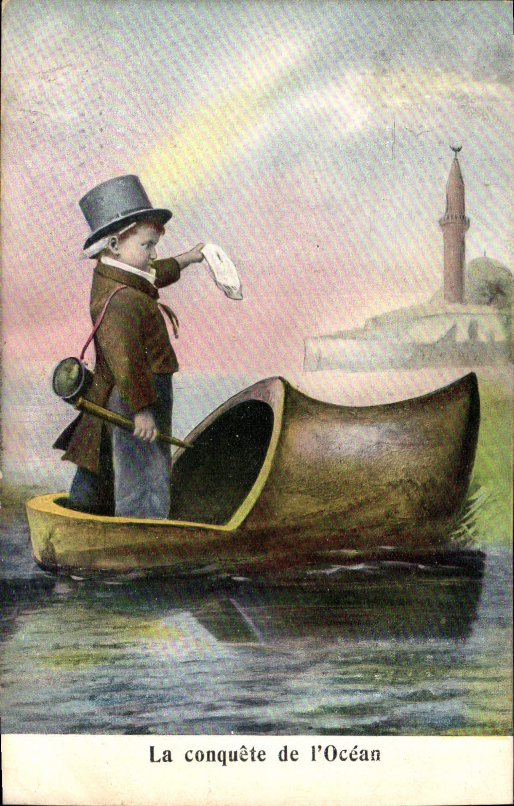 CPA Sabot Fantaisie Enfant La conquete de l'ocean 