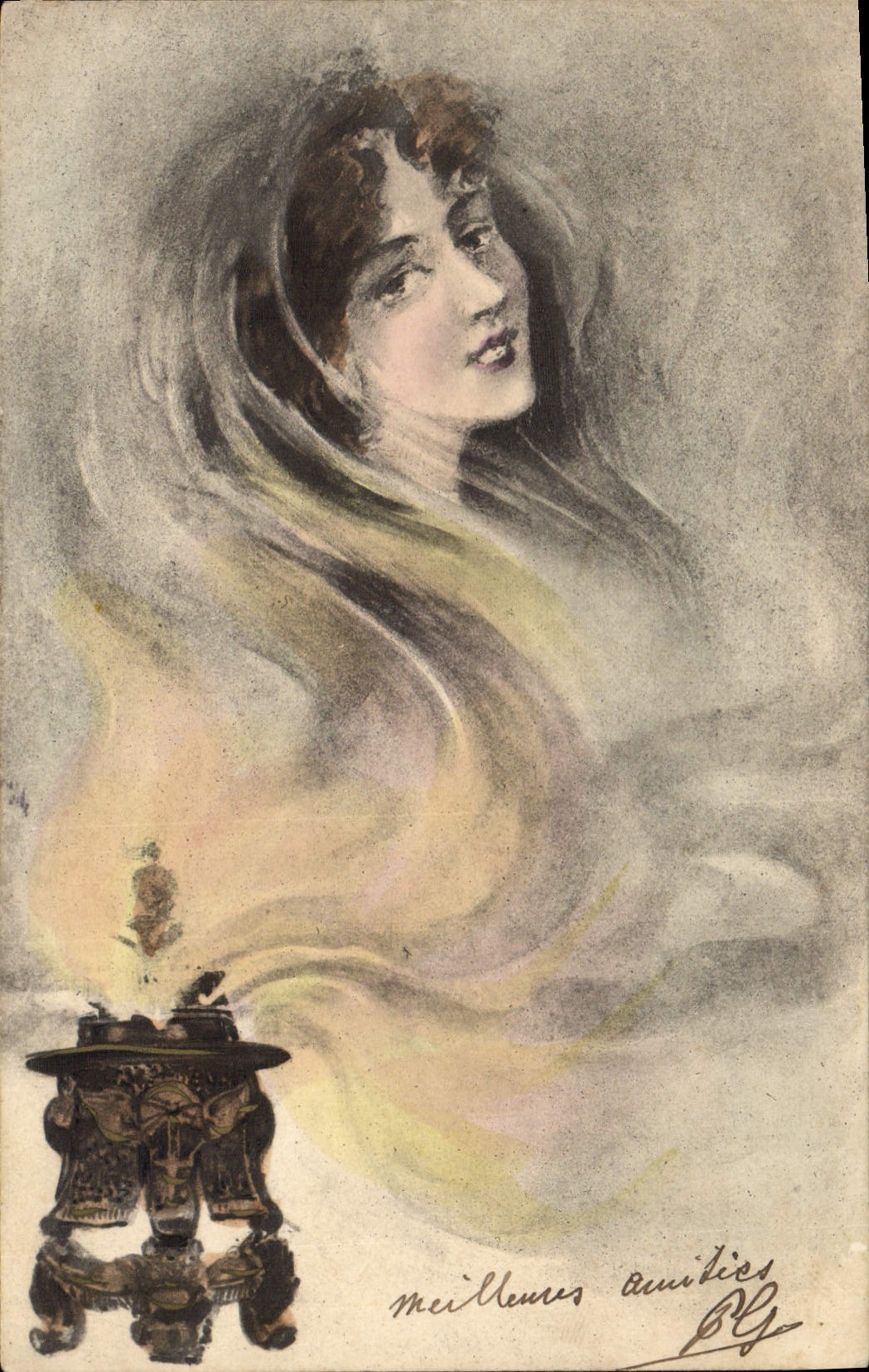 CPA Fantaisie Illustrateur Femme 