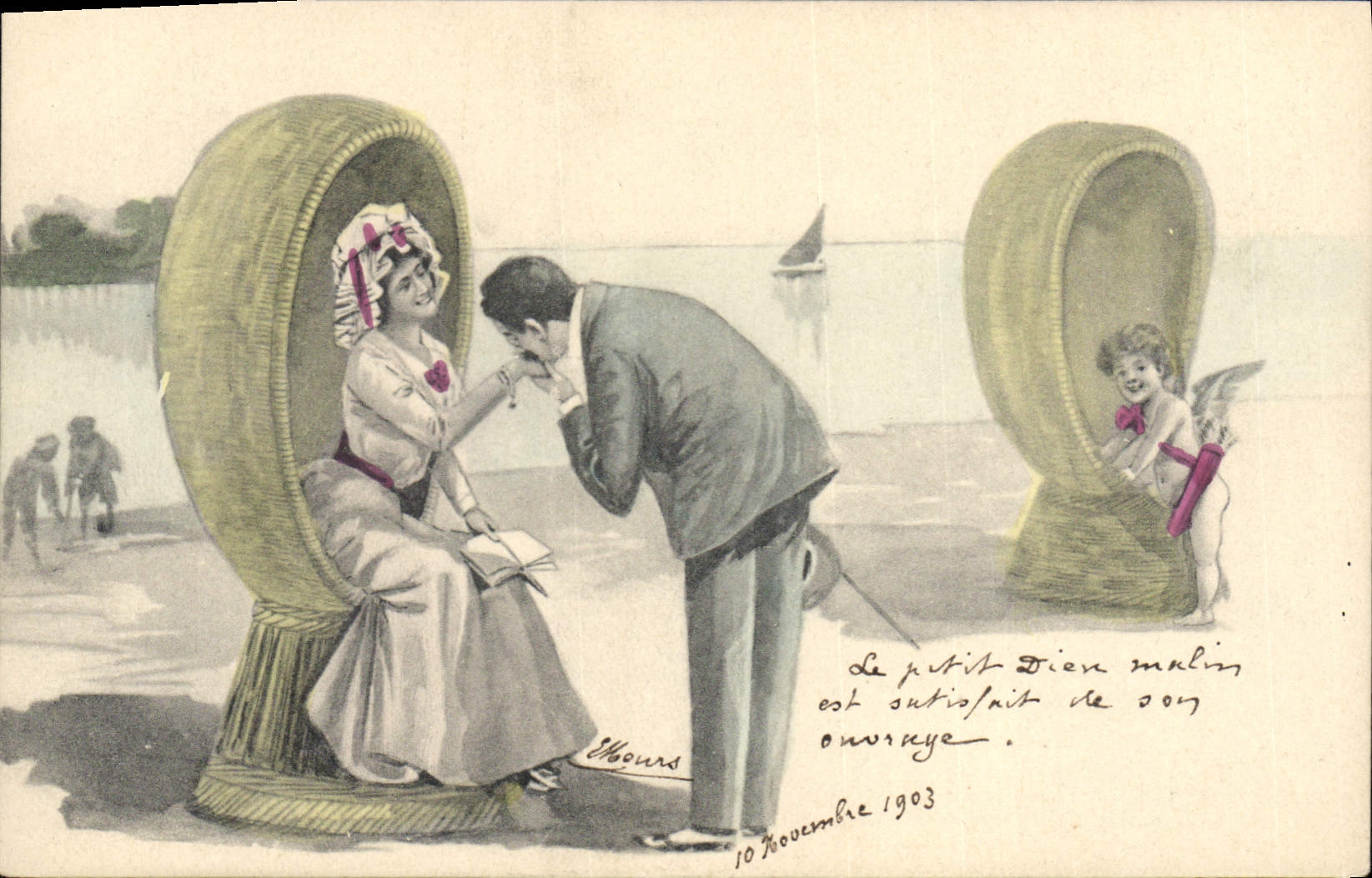 CPA Fantaisie Illustrateur Femme Ange 