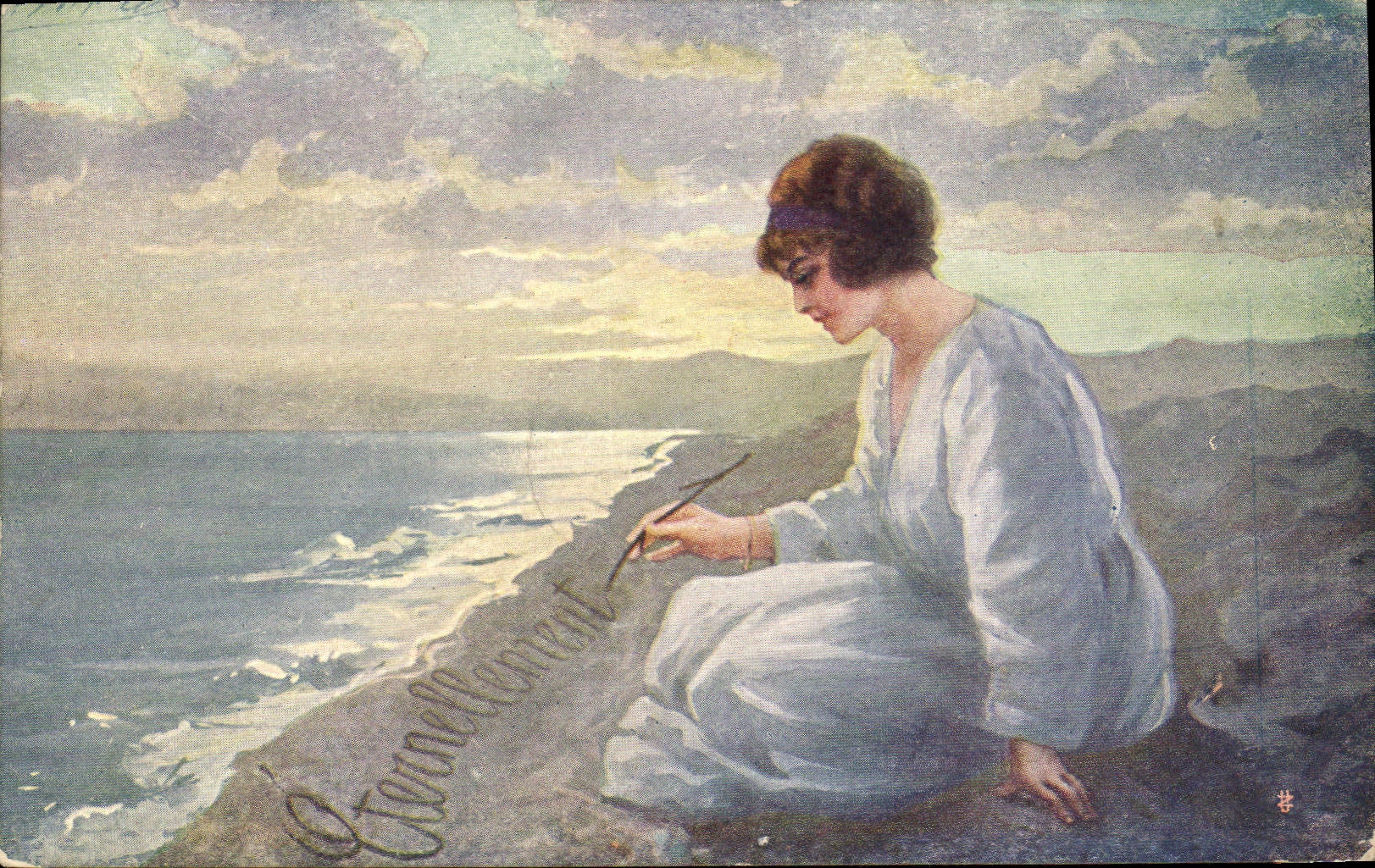 CPA Fantaisie Illustrateur Femme 