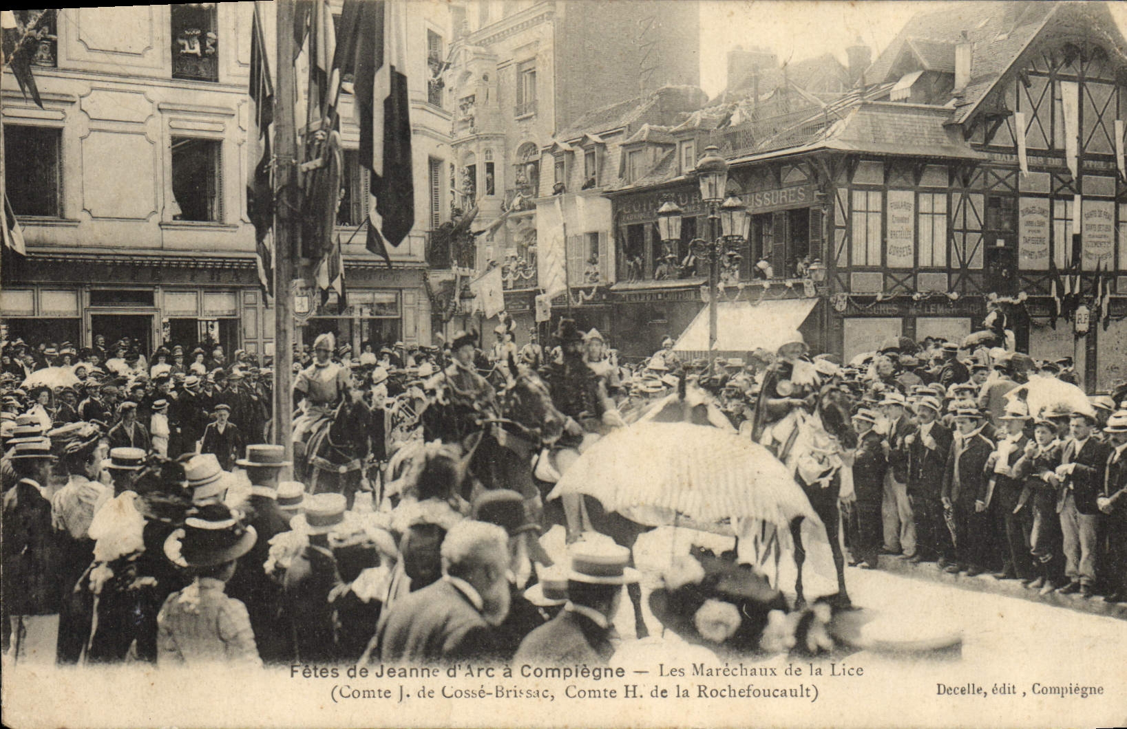 CPA Fetes de Jeanne d'Arc A Compiegne Les marechaux de la lice Comte Cosse Brissac Comte de la Rochefoucault 
