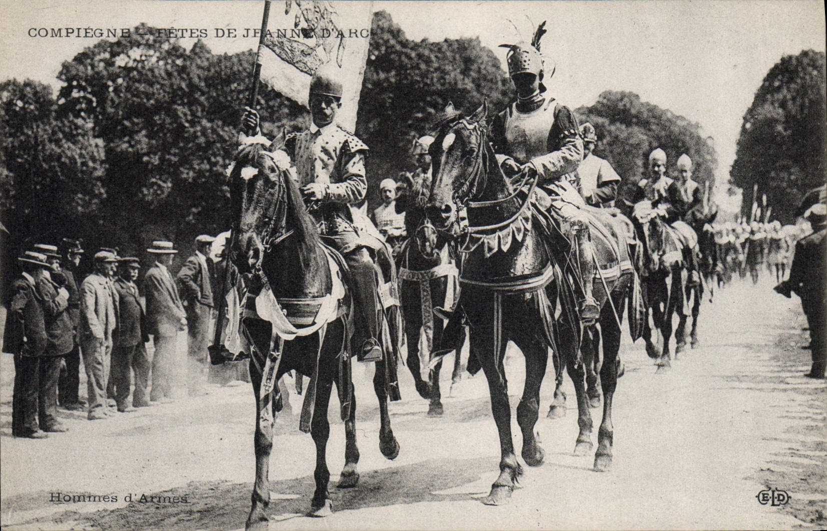Vintage Postcard Compiegne Festivals of Joan of Arc Men-at-arms