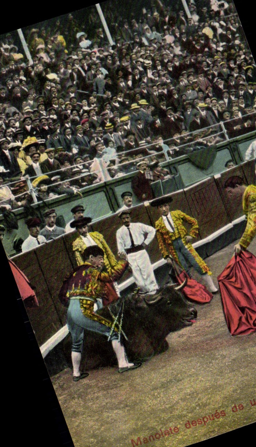 Postal Corrida Corrida de toros Manolate despues DA un estocada
