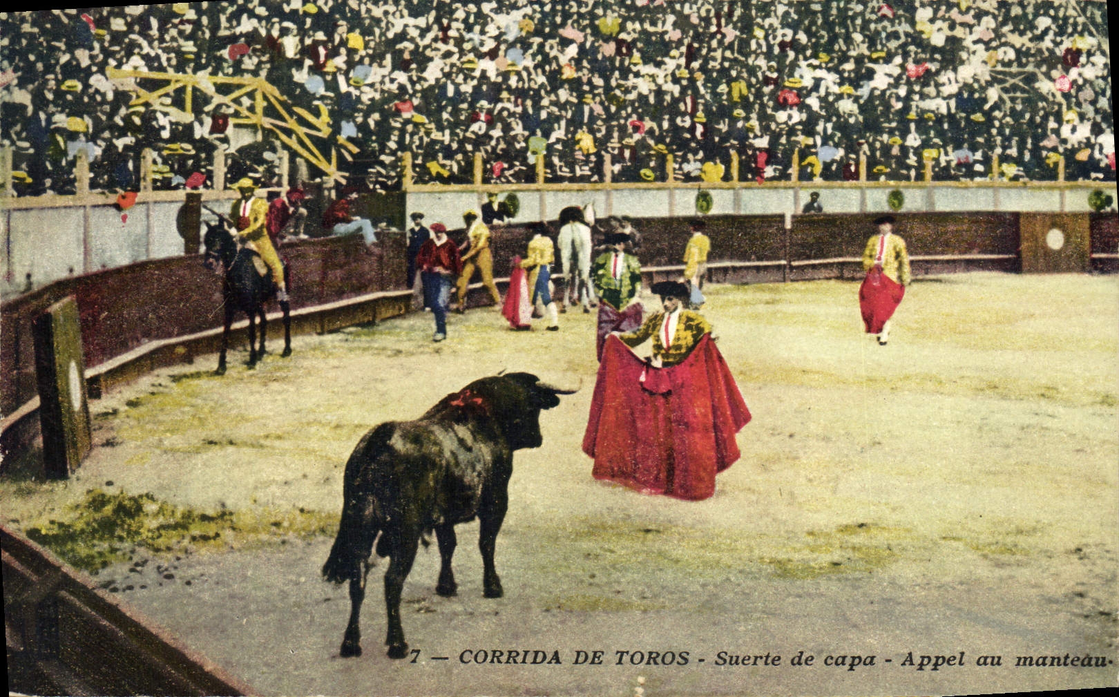 Postal Corrida Curso de toros Suerte de envolvió Llamada al abrigo