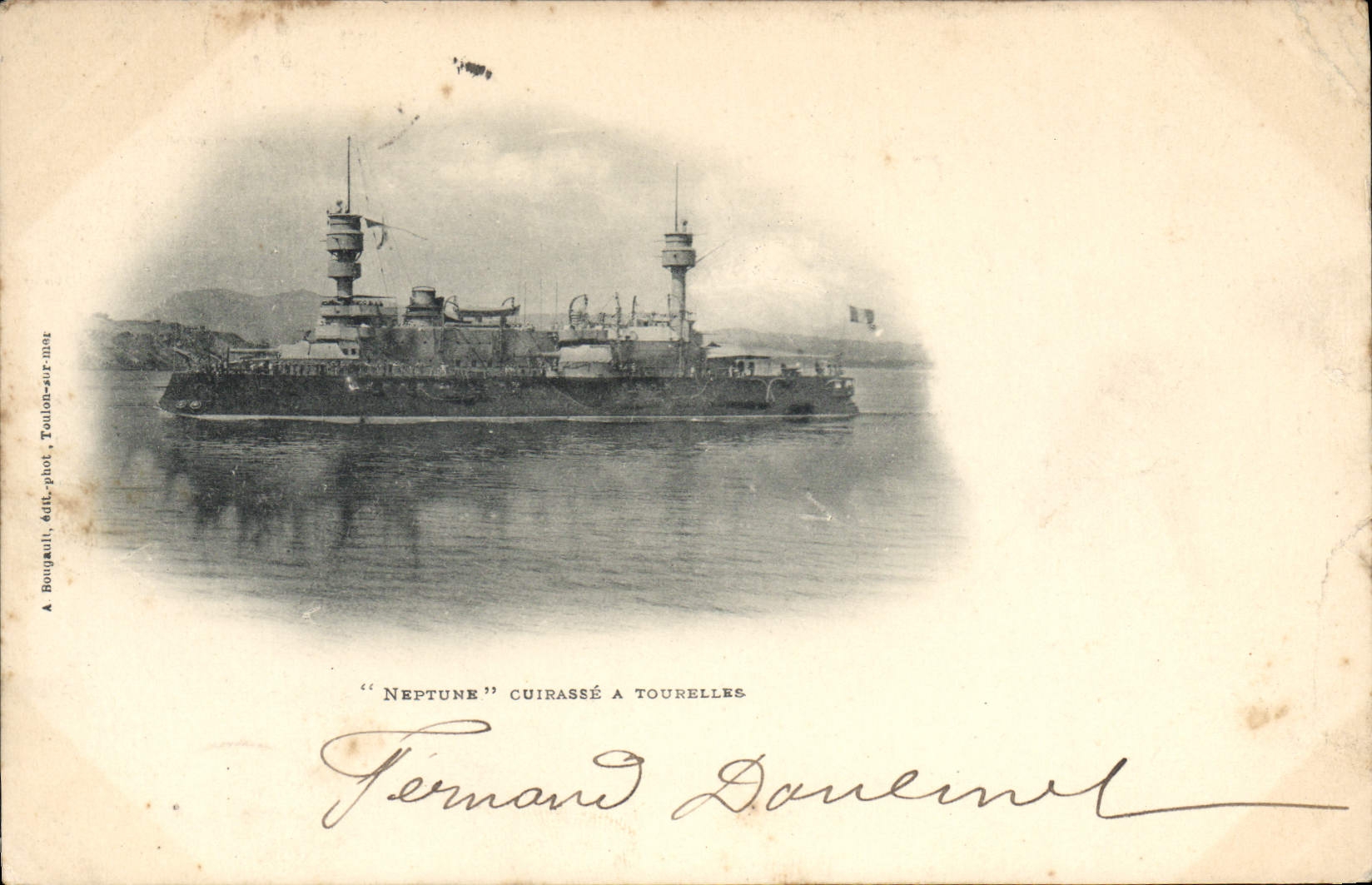 CPA Bateau Guerre Neptune cuirasse a tourelles 