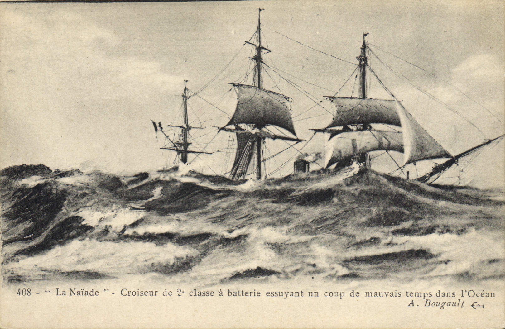 CPA Bateau Guerre La Naiade Croiseur de 2eme classe a batterie 