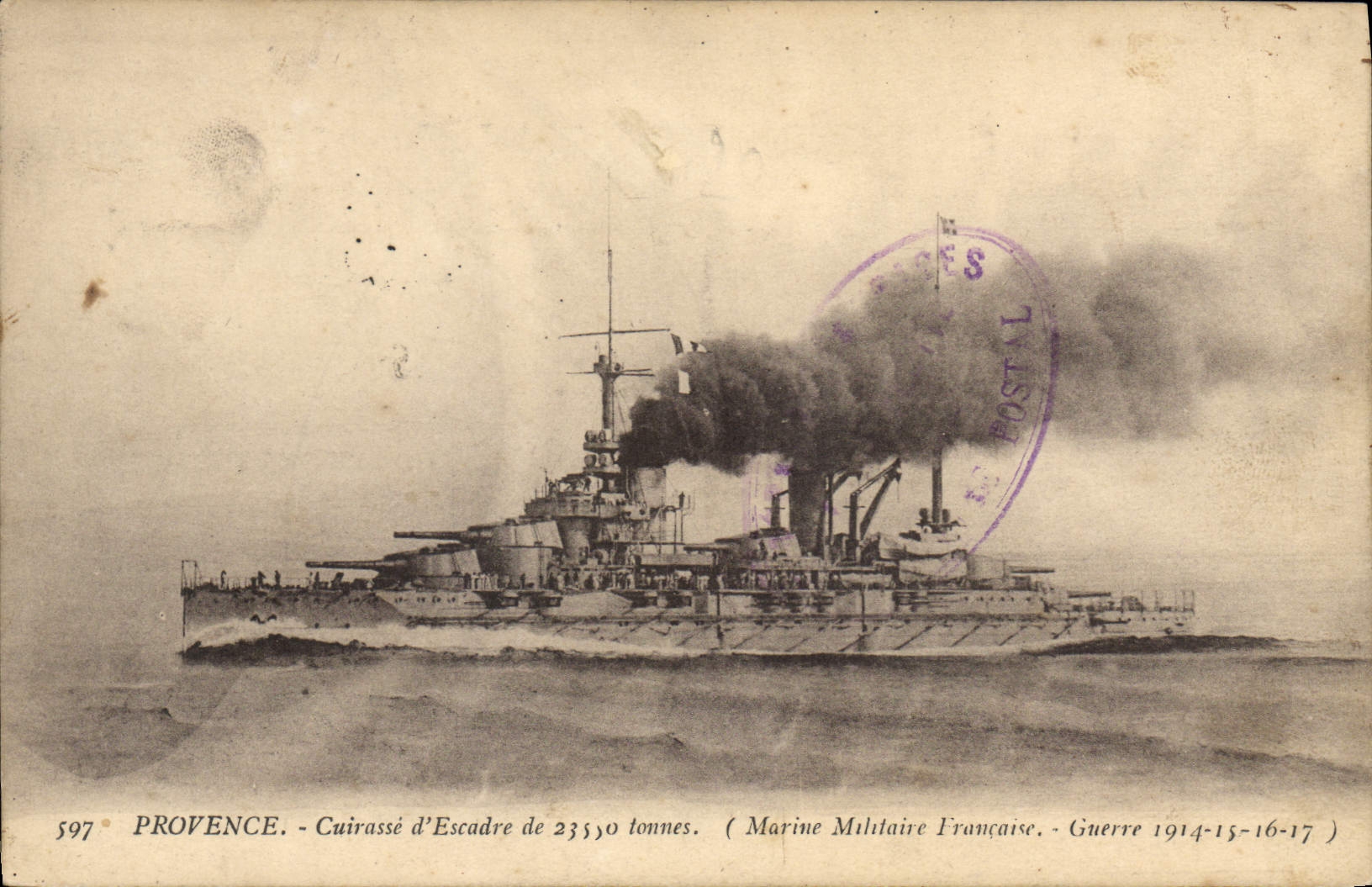 Vintage Postcard Bateau Provence War Armours squadron