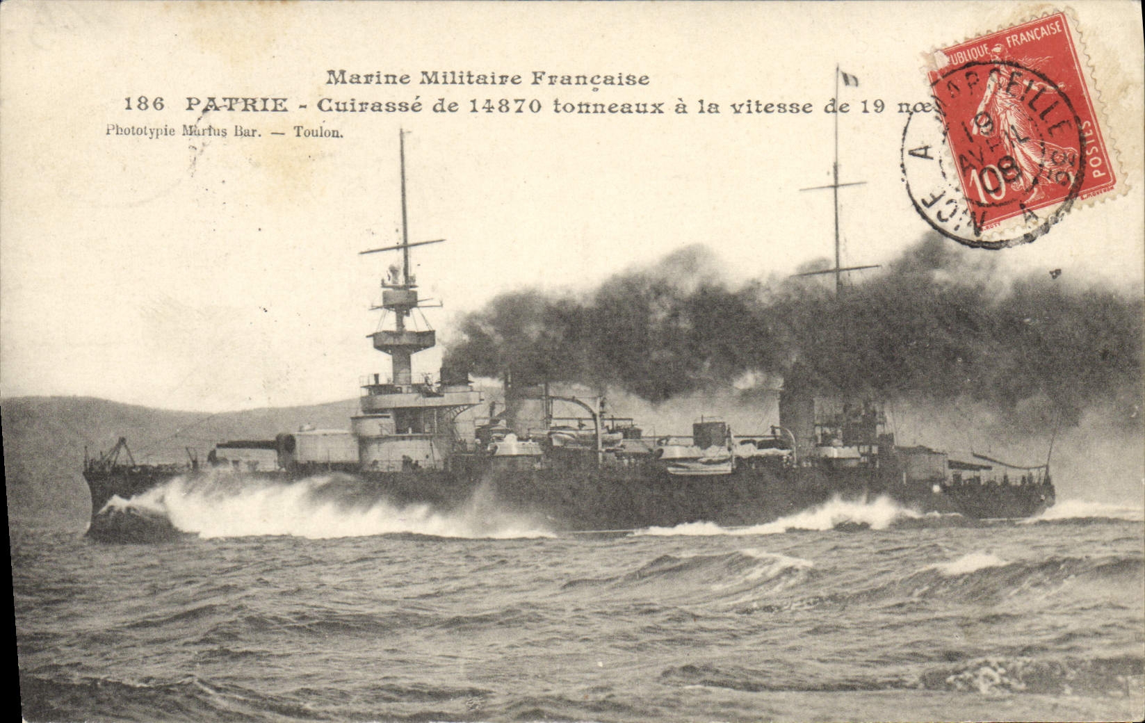 CPA Bateau Guerre Patrie Cuirasse 