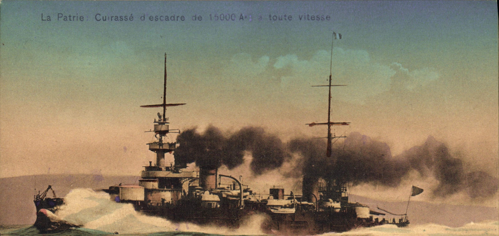 CPA Bateau Guerre La Patrie Cuirasse d'escadre 