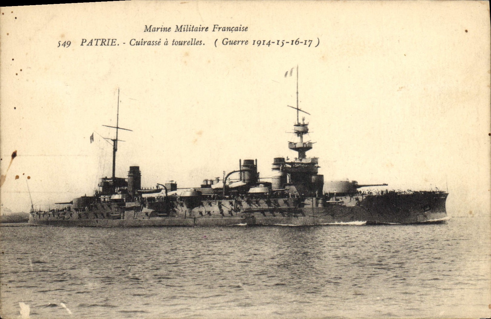 Vintage Postcard Bateau War Fatherland Armours has turrets