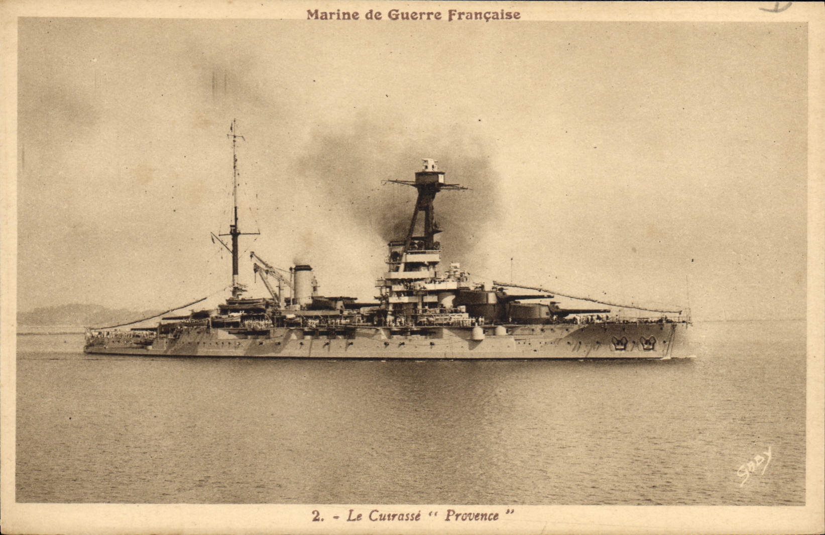 Vintage Postcard Boat War the Provence Armor