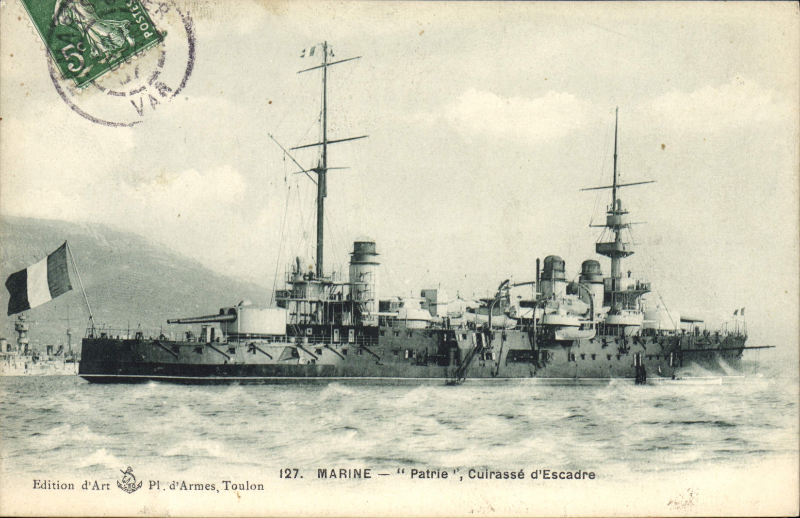 CPA Bateau Guerre Patrie Cuirasse d'escadre 