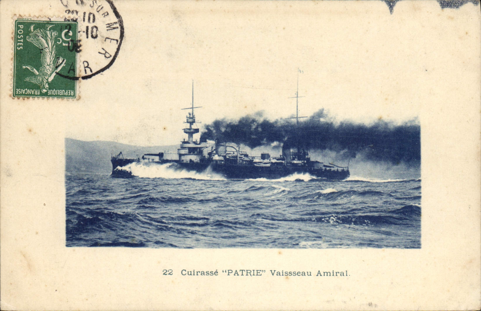 CPA Bateau Guerre Cuirasse Patrie Vaisseau amiral 