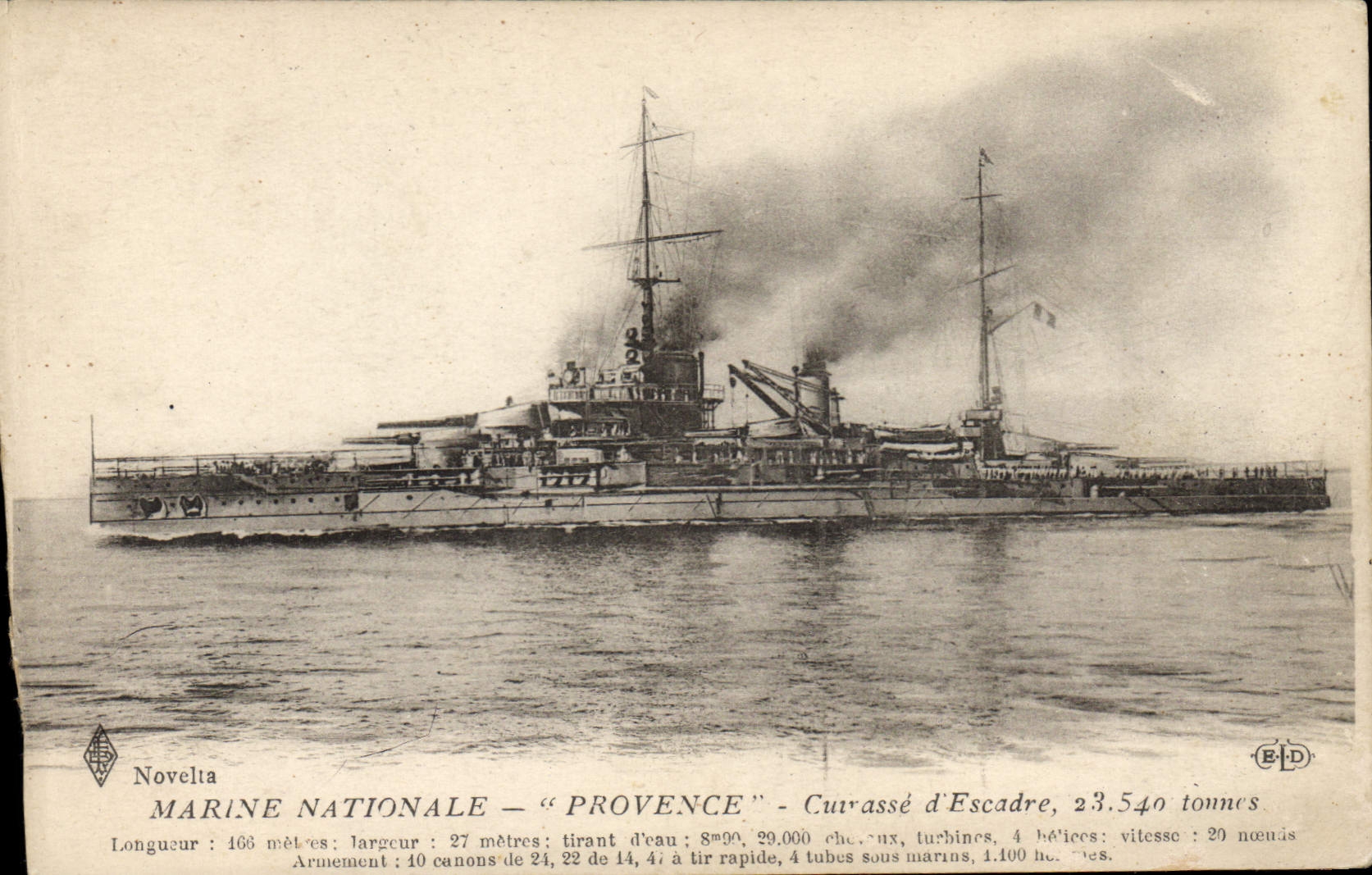 CPA Bateau Guerre Provence Cuirasse d'escadre 