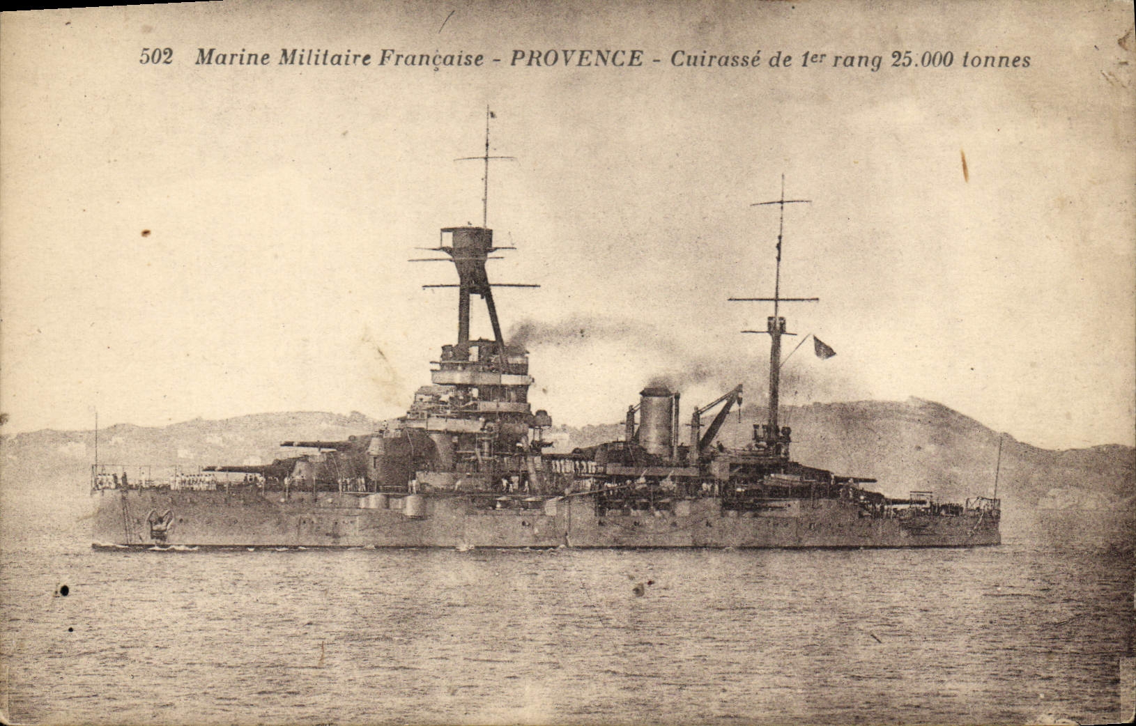 CPA Bateau Guerre Provence Cuirasse de 1er rang 