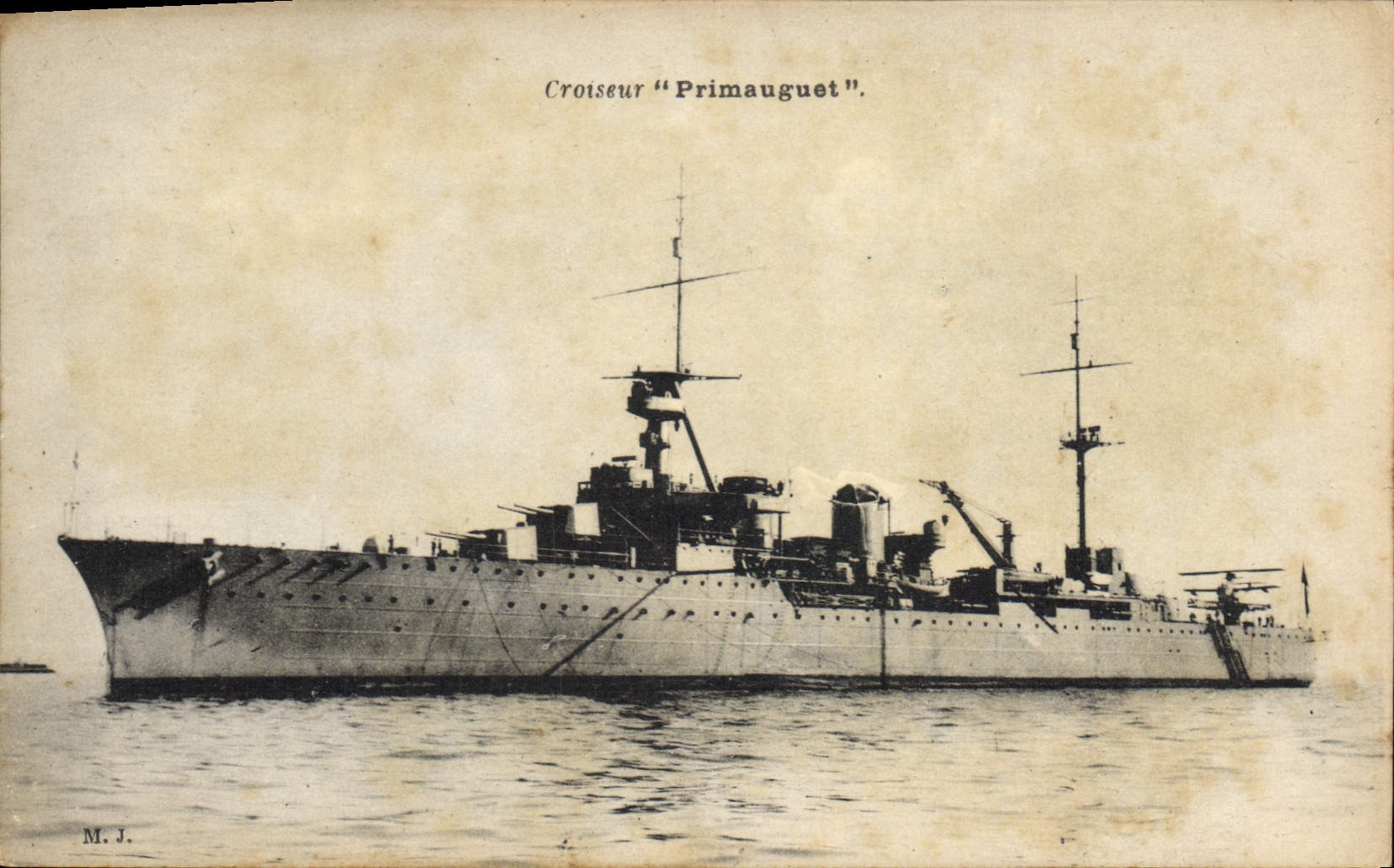 CPA Bateau Guerre Croiseur Primauguet 