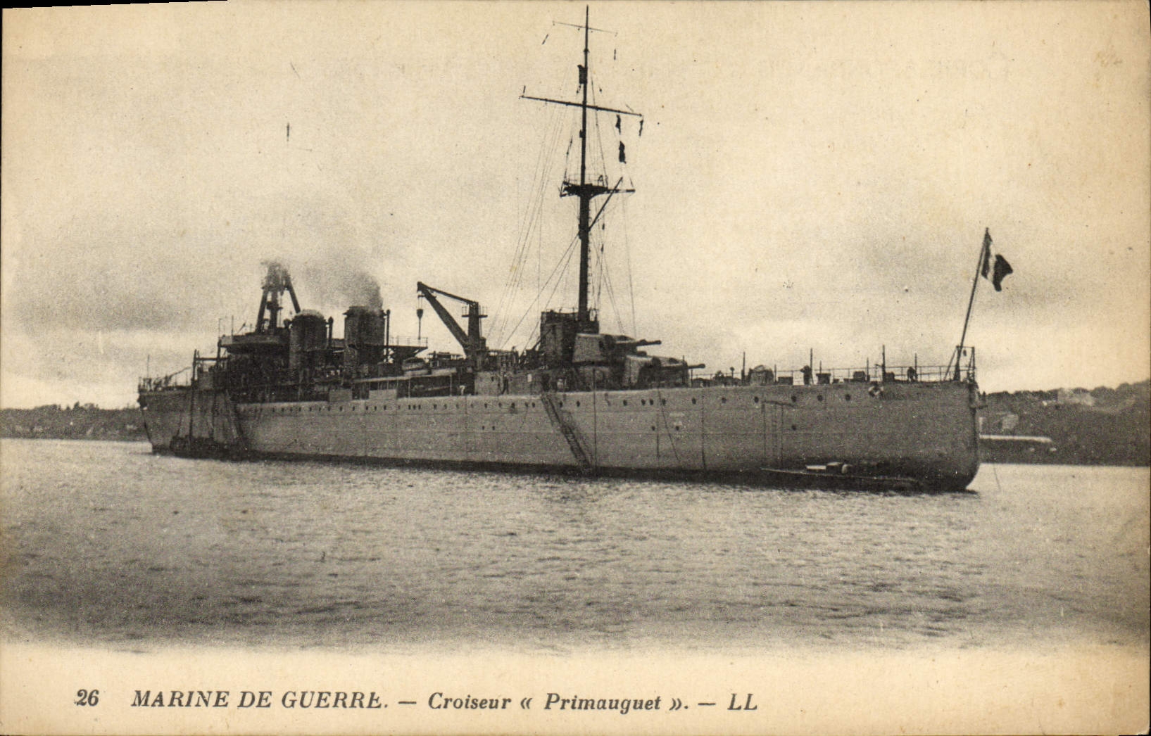 CPA Bateau Guerre Croiseur Primauguet 