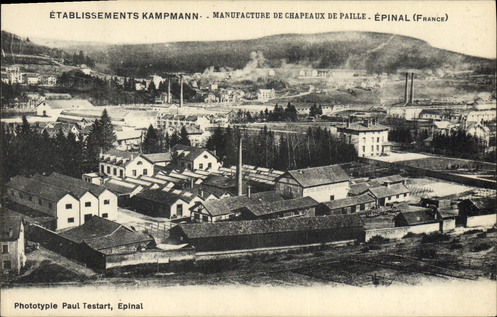 Postal Establecimientos Kampmann Manufactura de sombreros de paja Épinal