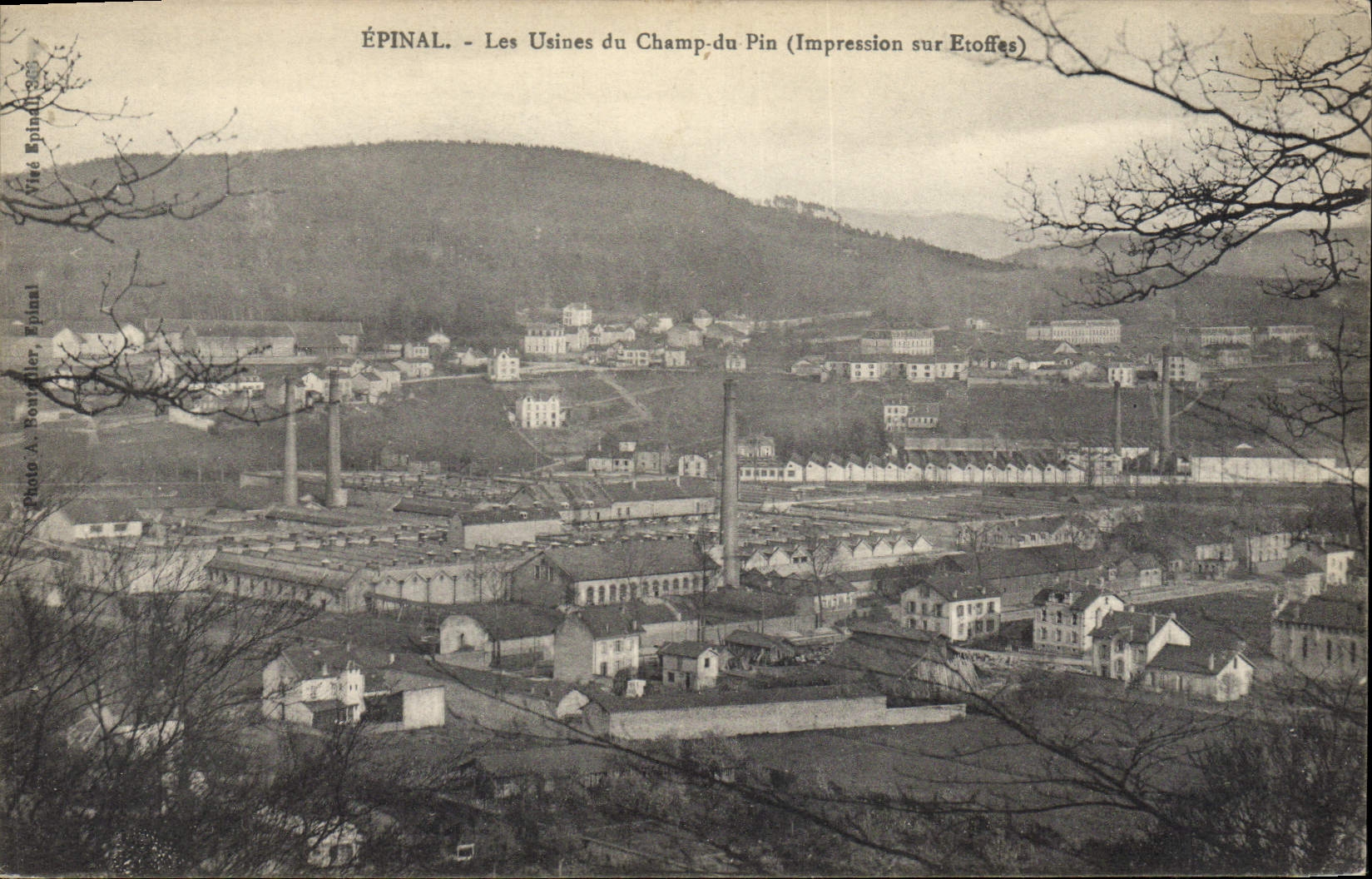 Postal Épinal las fábricas del Campo del PIN Impresión sobre telas