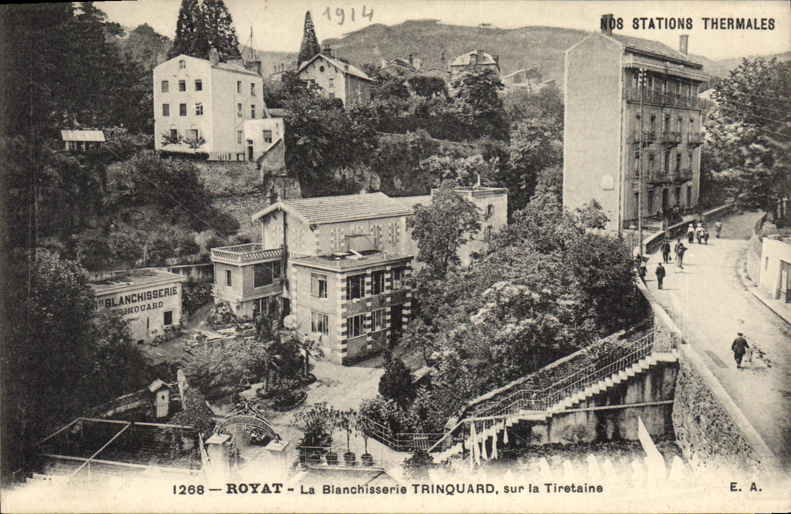 Postal Royat la lavandería Trinquard sobre el Tiretaine