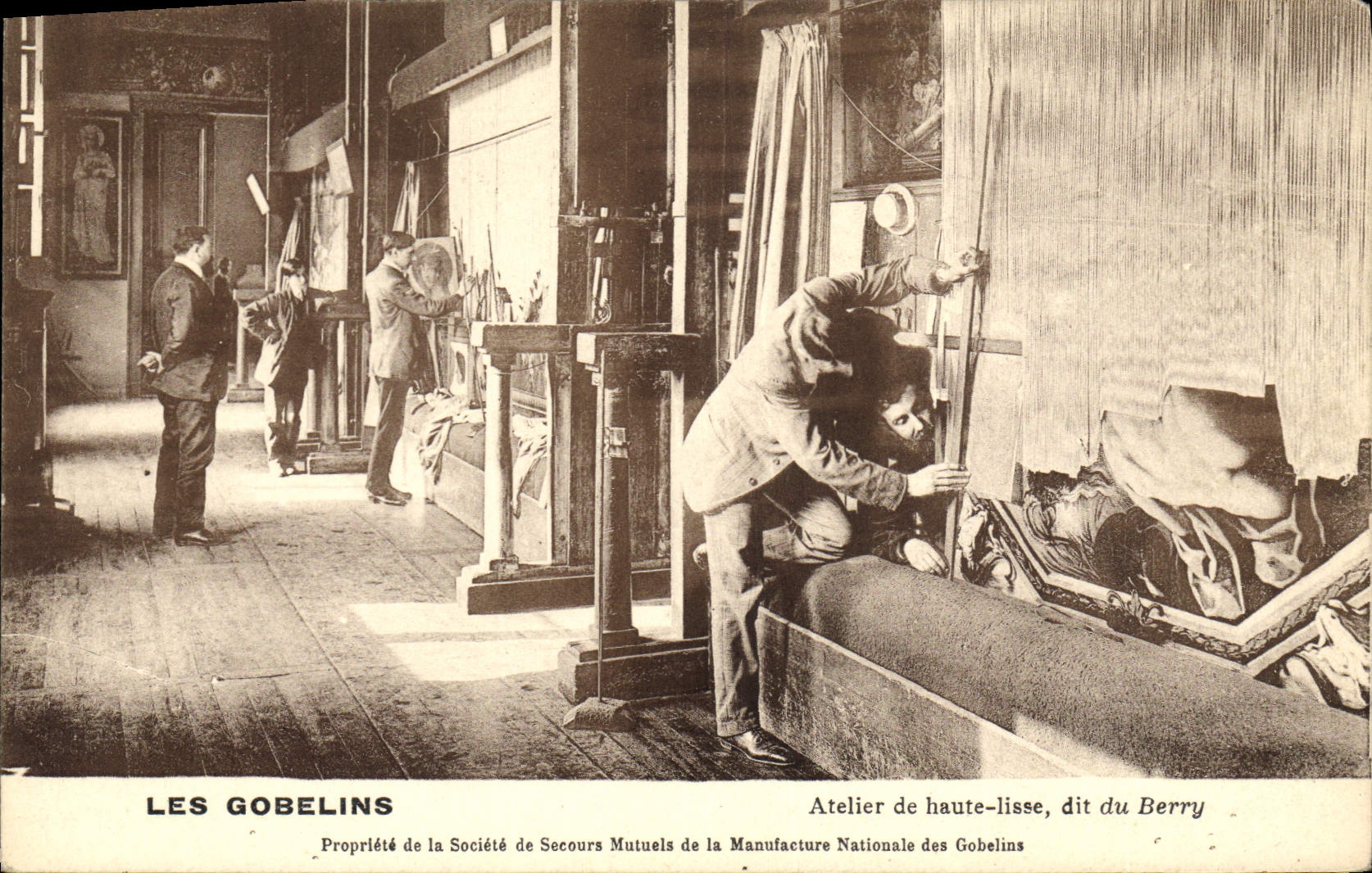 Postal París el Gobelins Taller de alto larguero dicho del Berry