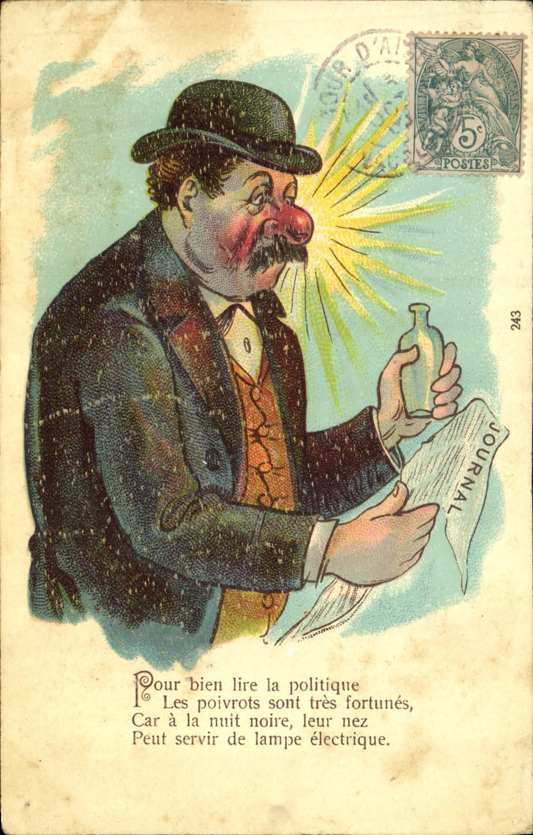 Postal Fantasia Ilustrador Hombre Diario