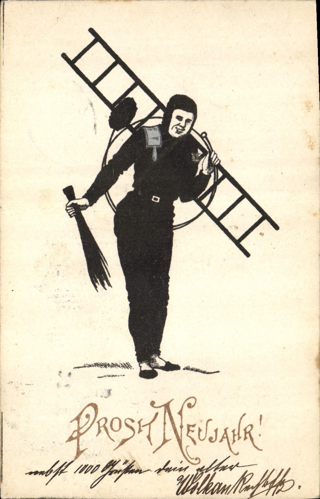 Postal Fantasia Ilustrador Deshollinador