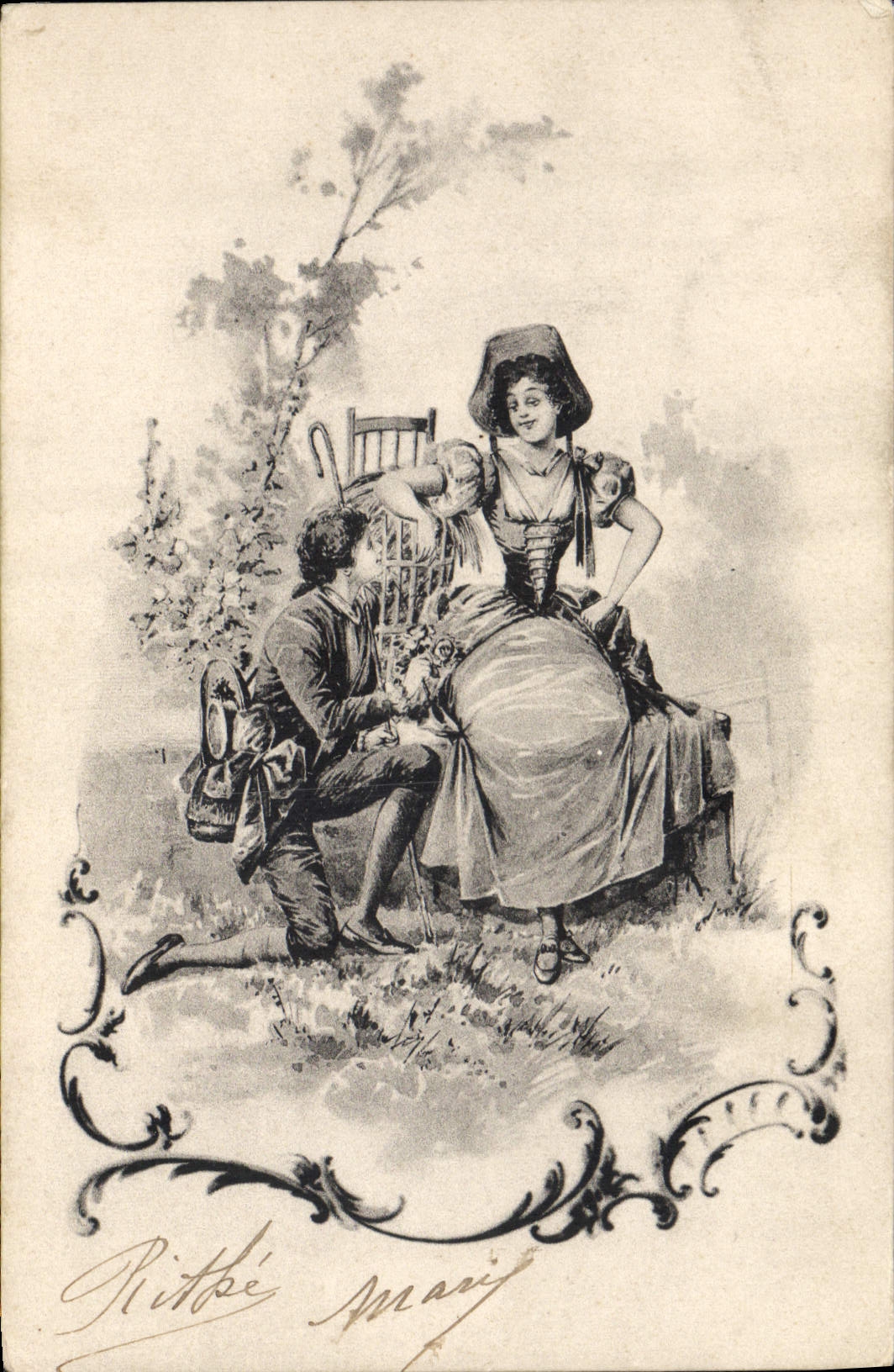 CPA Fantaisie Illustrateur Femme 