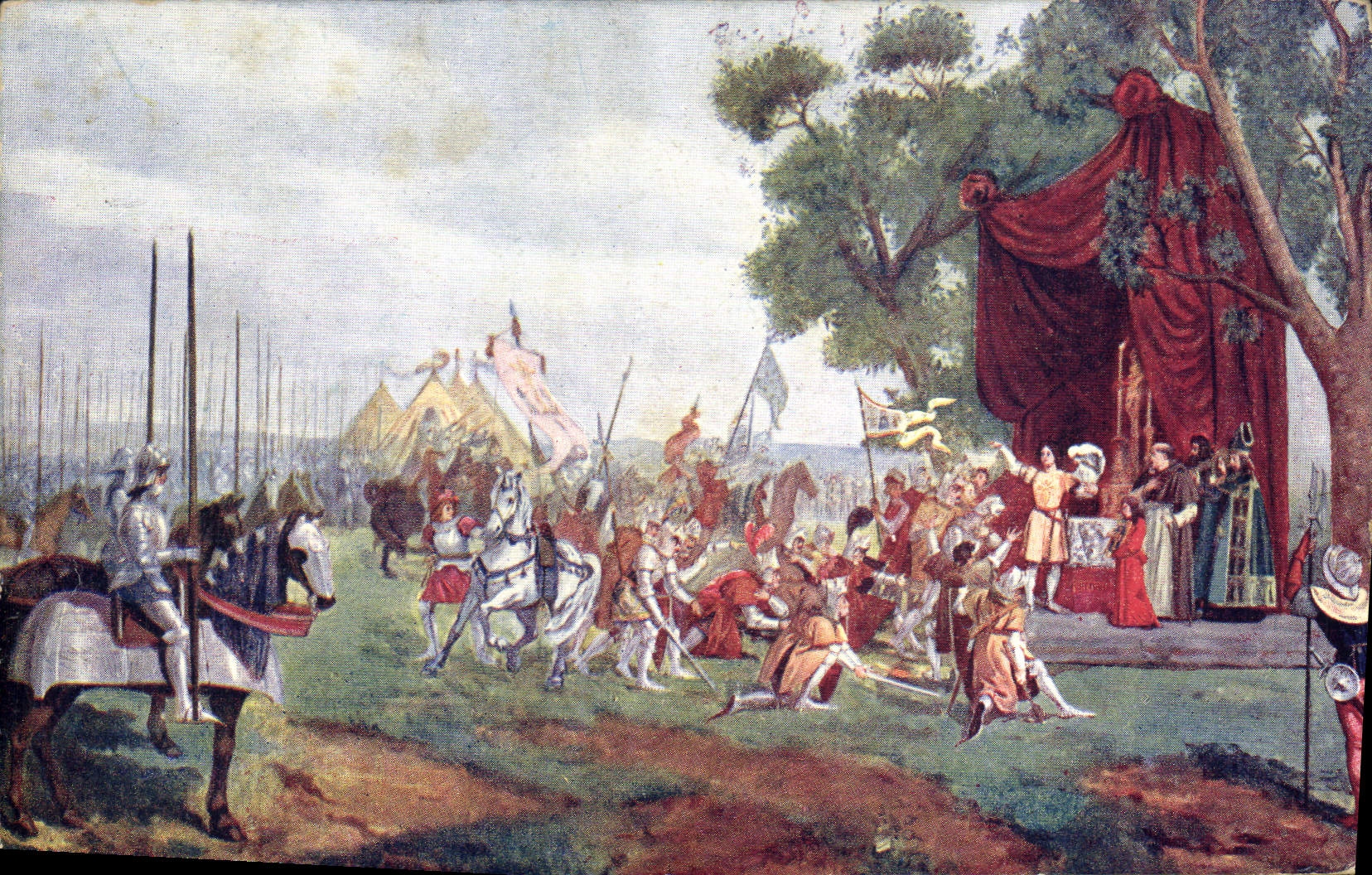 CPA Jeanne d'Arc Apres la victoire Champ de bataille de Patay