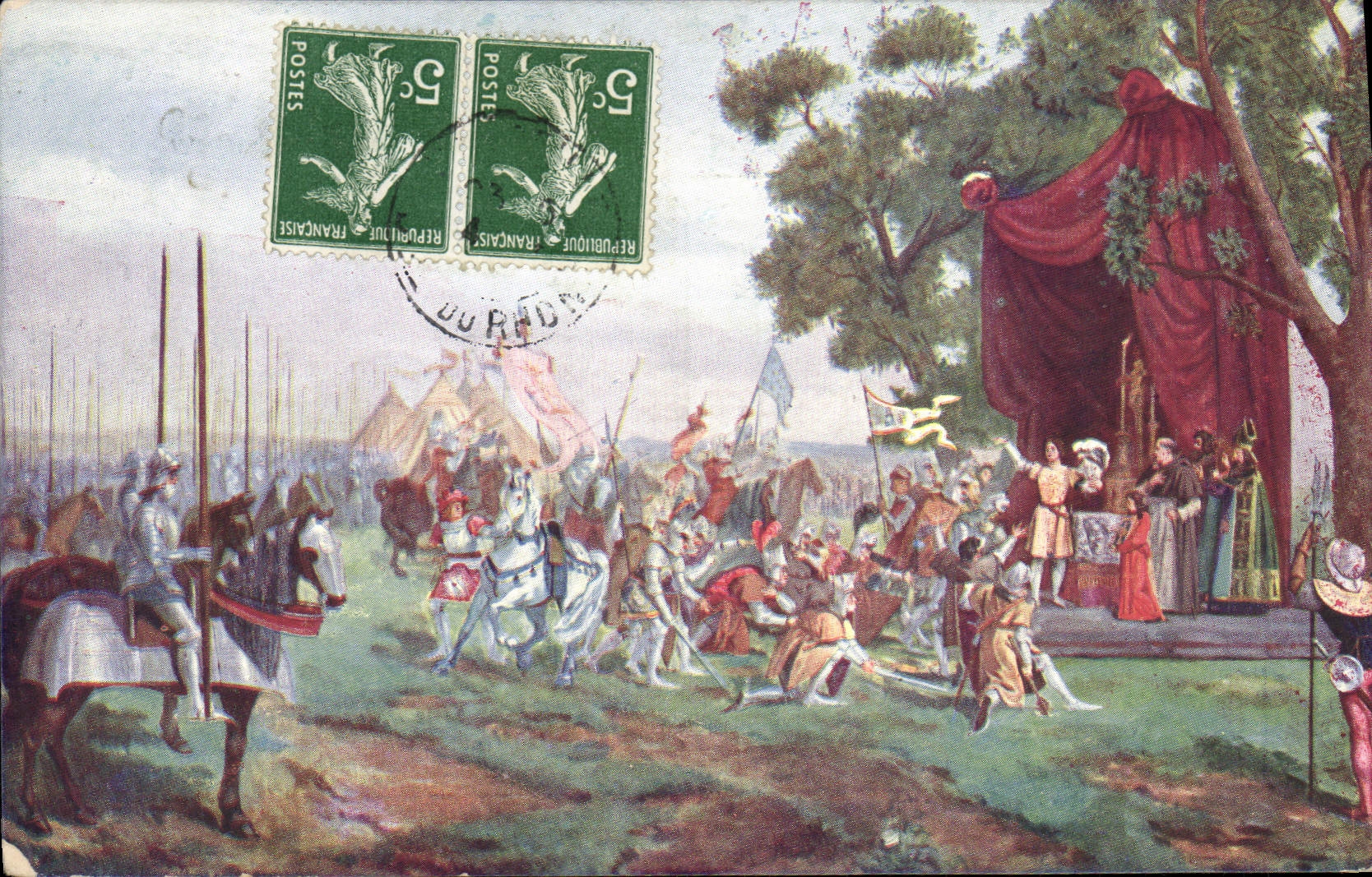 CPA Jeanne d'Arc Apres la victoire de Patay 