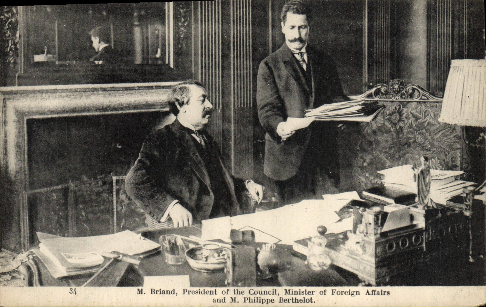 CPA M Briand Minister of Foreign Affaires and M Philippe Berthelot