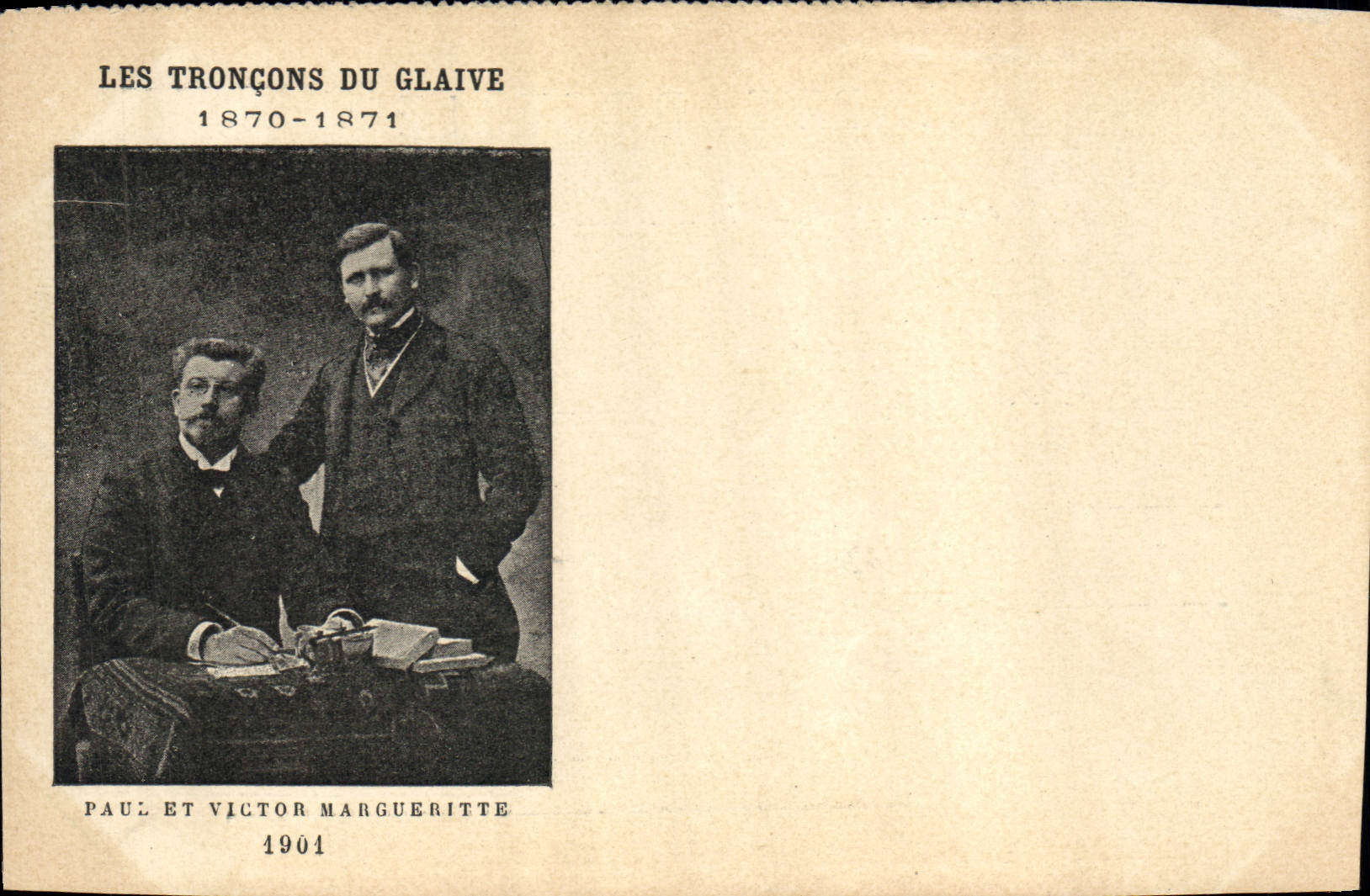 Postal las secciones de la espada Paul y Victor Margueritte 1901