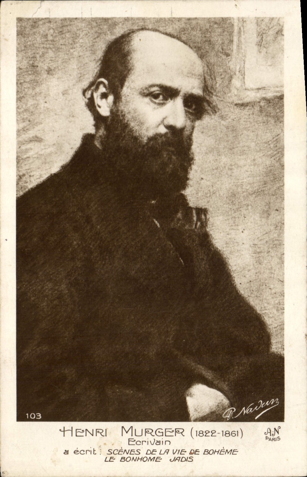 CPA Henri Murgier Ecrivain Scenes de la vie de Boheme Le Bonhome Jadis