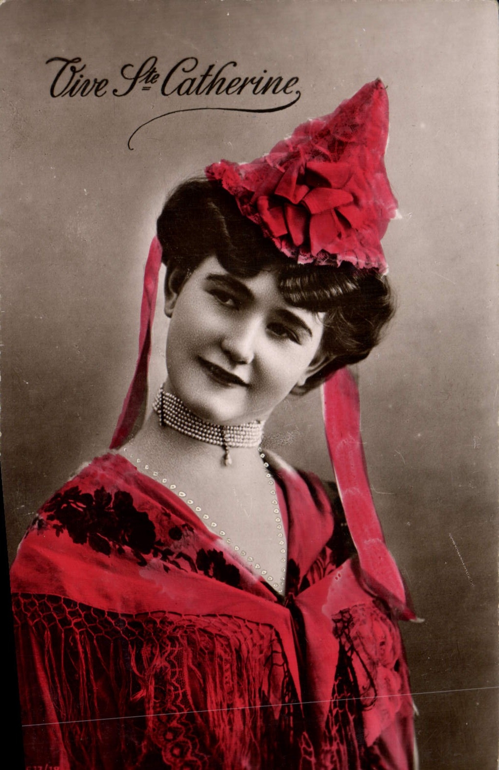 Postal Fantasia Ste Catalina Mujer (decorado del cuello en relieve)