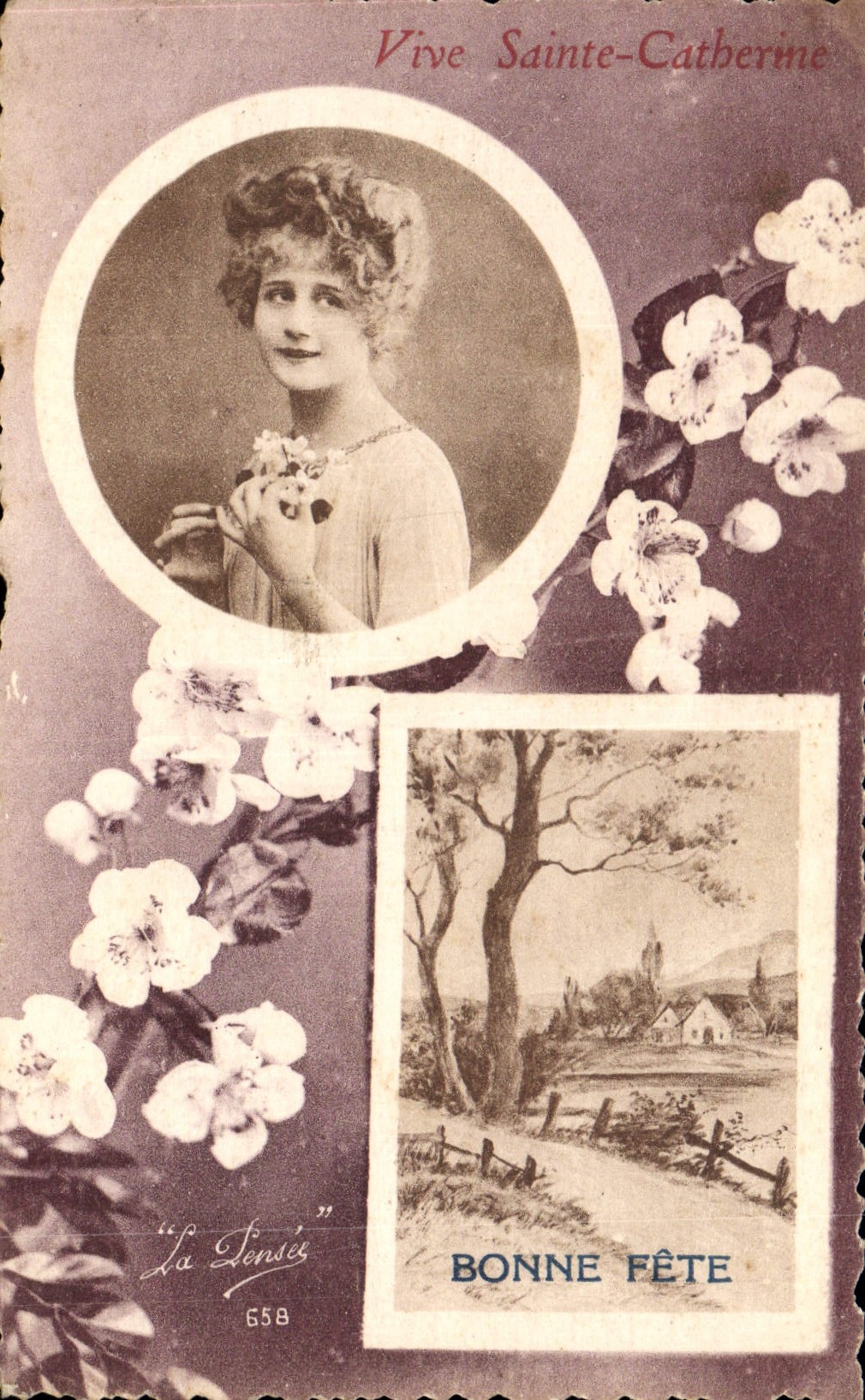 Vintage Postcard Fantaisie co. Catherine Bonne celebrates