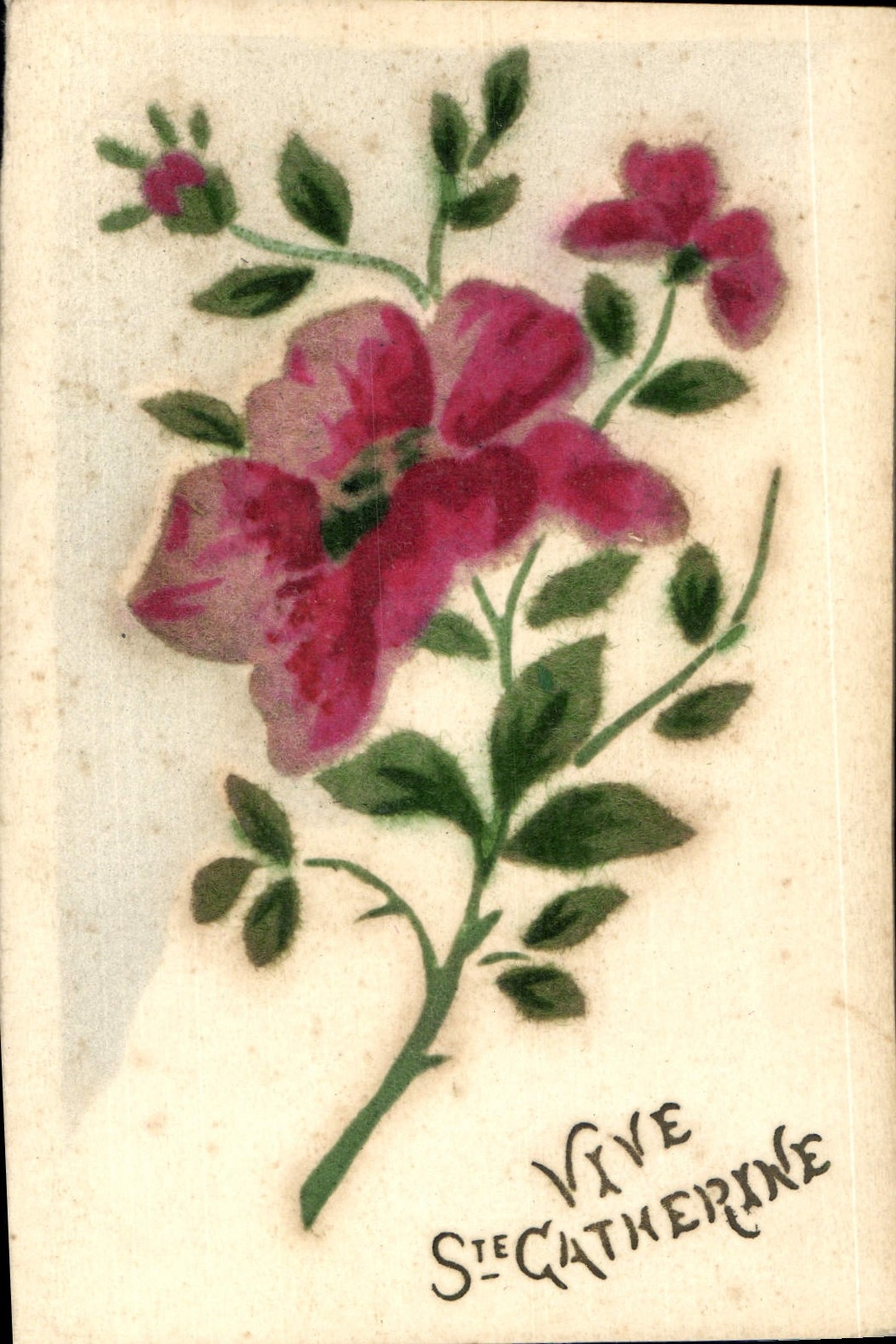 CPA Fantaisie Ste Catherine Fleurs 