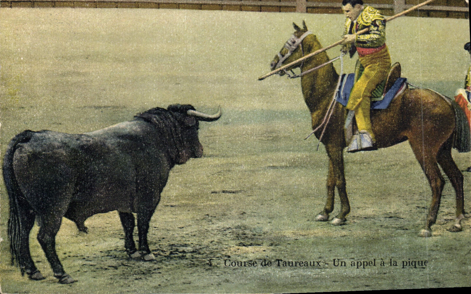 Postal Corrida Corrida de toros una llamada tiene la clavija