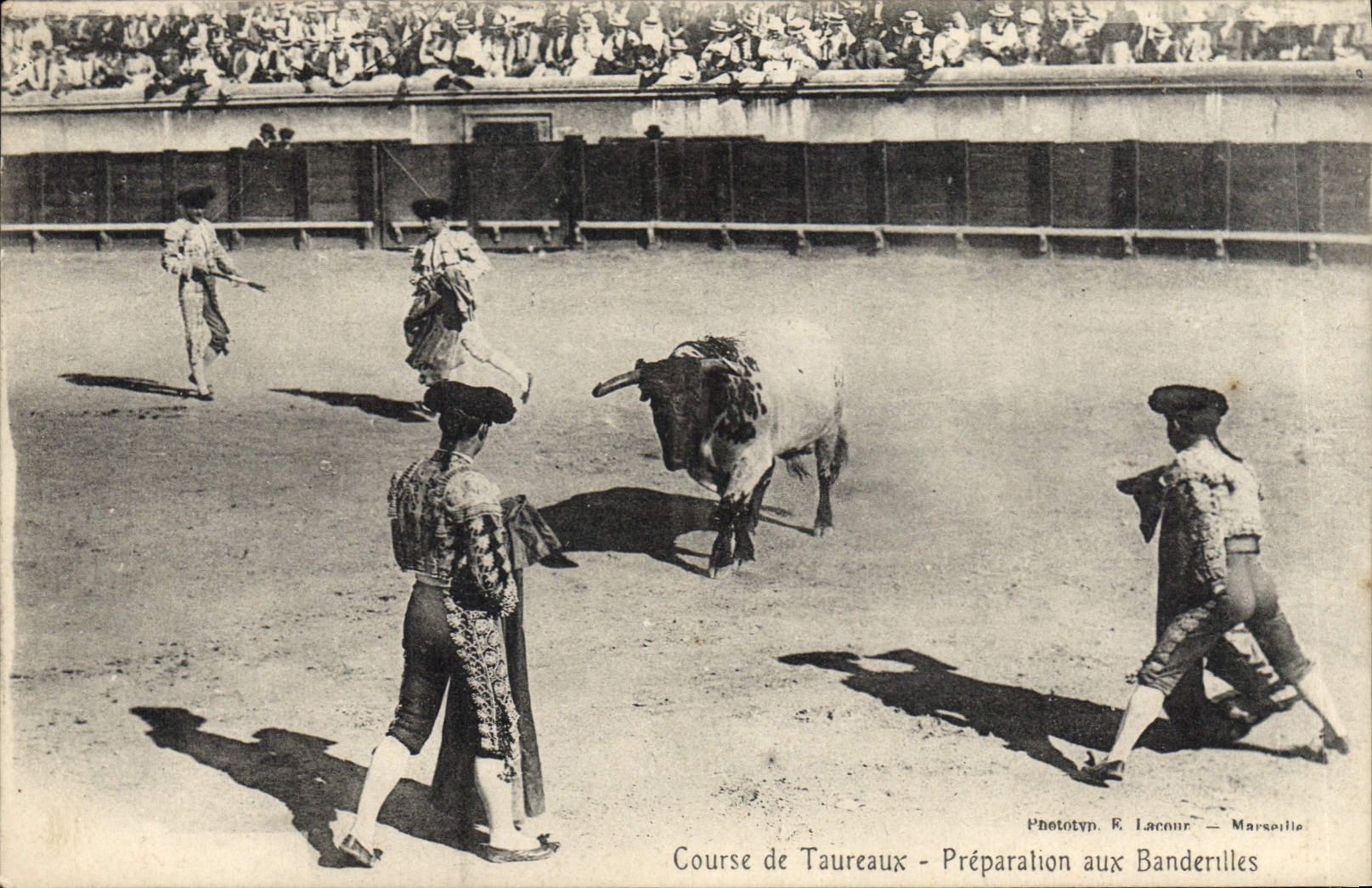 CPA Corrida Course de taureaux Preparation aux banderilles