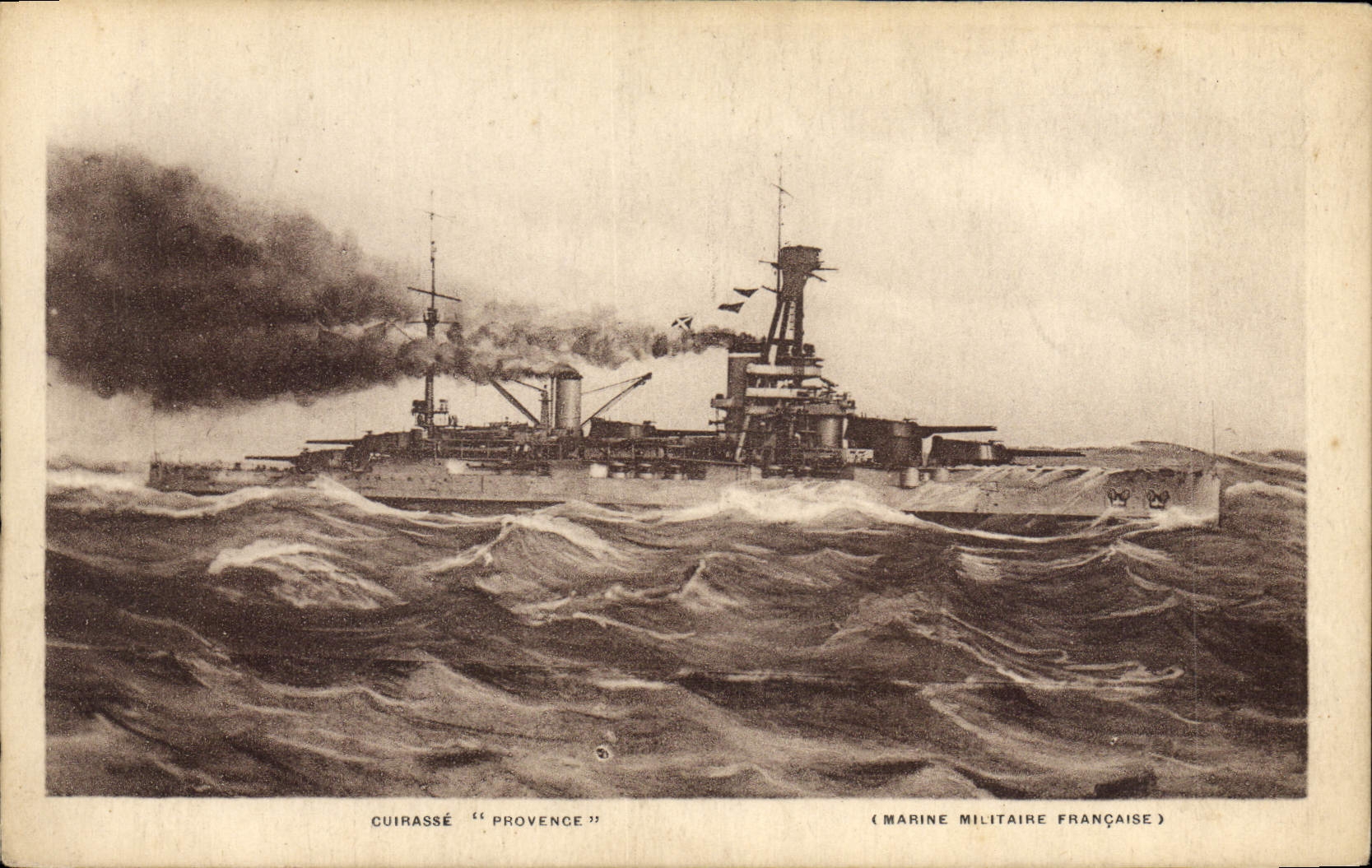 CPA Bateau de Guerre Cuirasse Provence