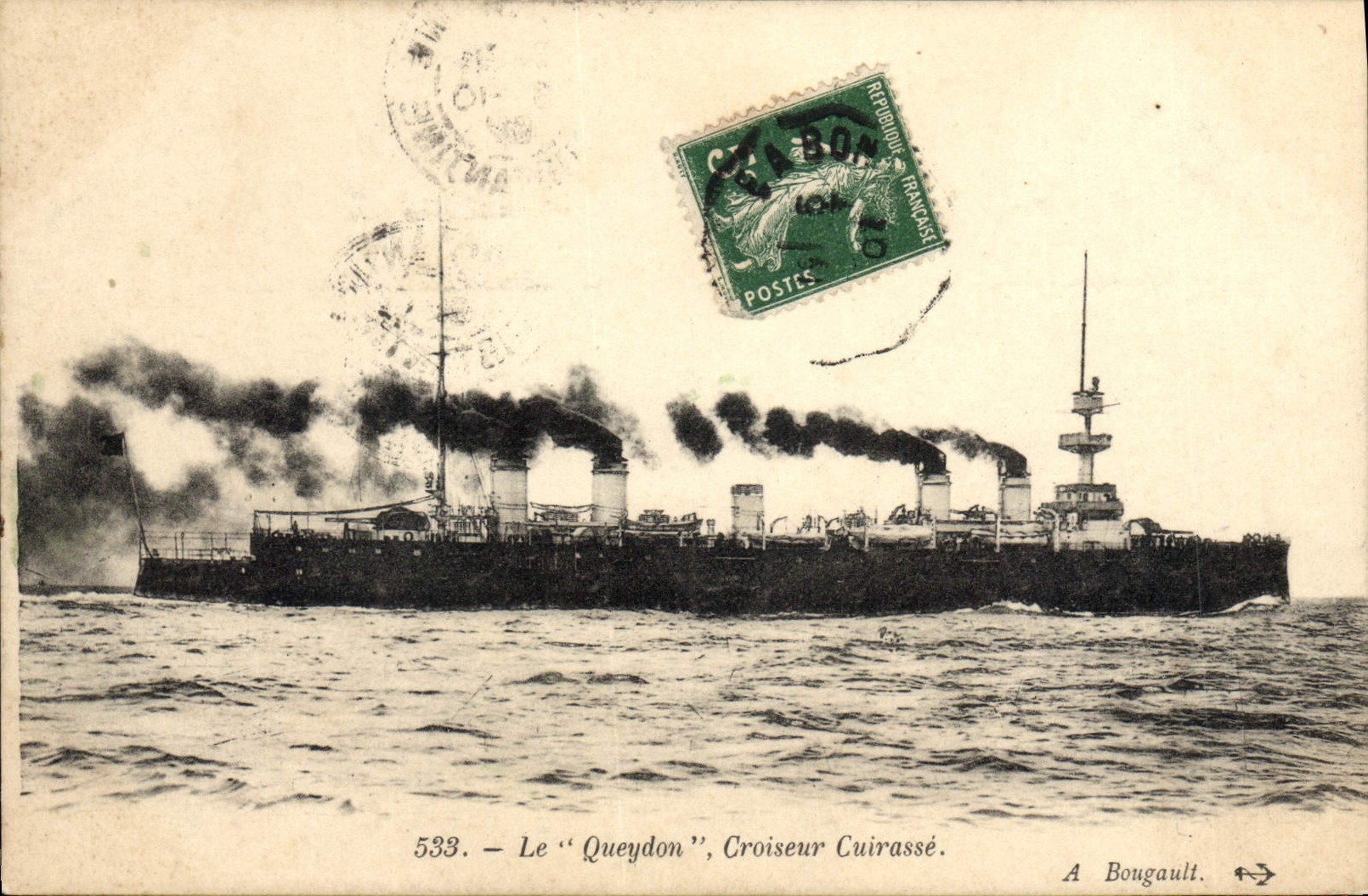 CPA Bateau de Guerre Le Queydon Croiseur Cuirasse