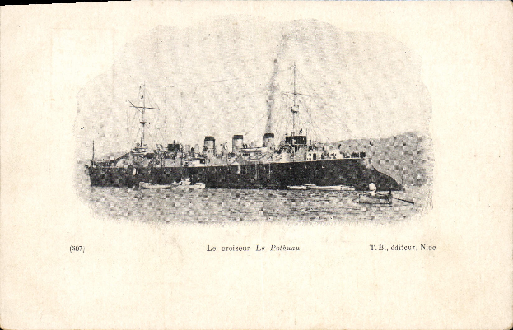 Vintage Postcard Warship the cruiser Pothuau