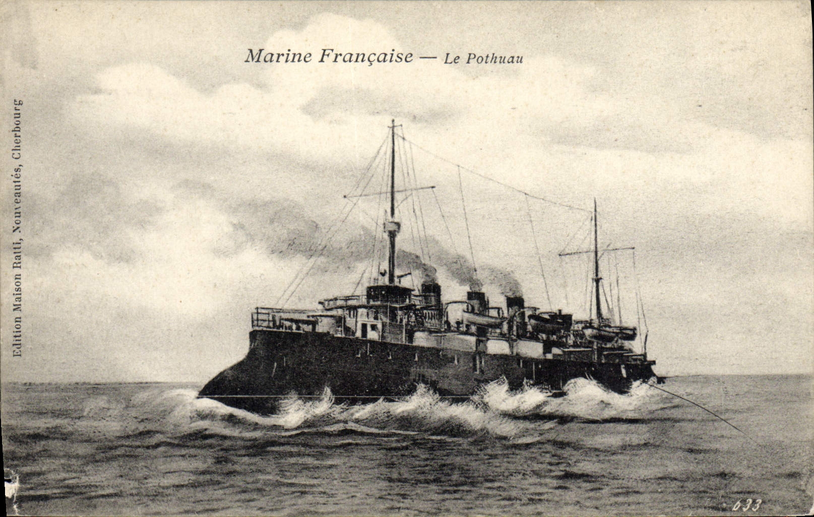 Vintage Postcard Warship Pothuau