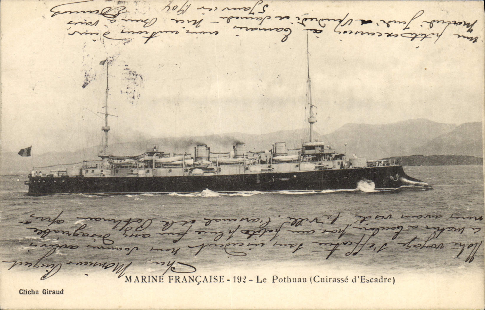 CPA Bateau de Guerre Le Pohtuau Cuirasse d'escadre
