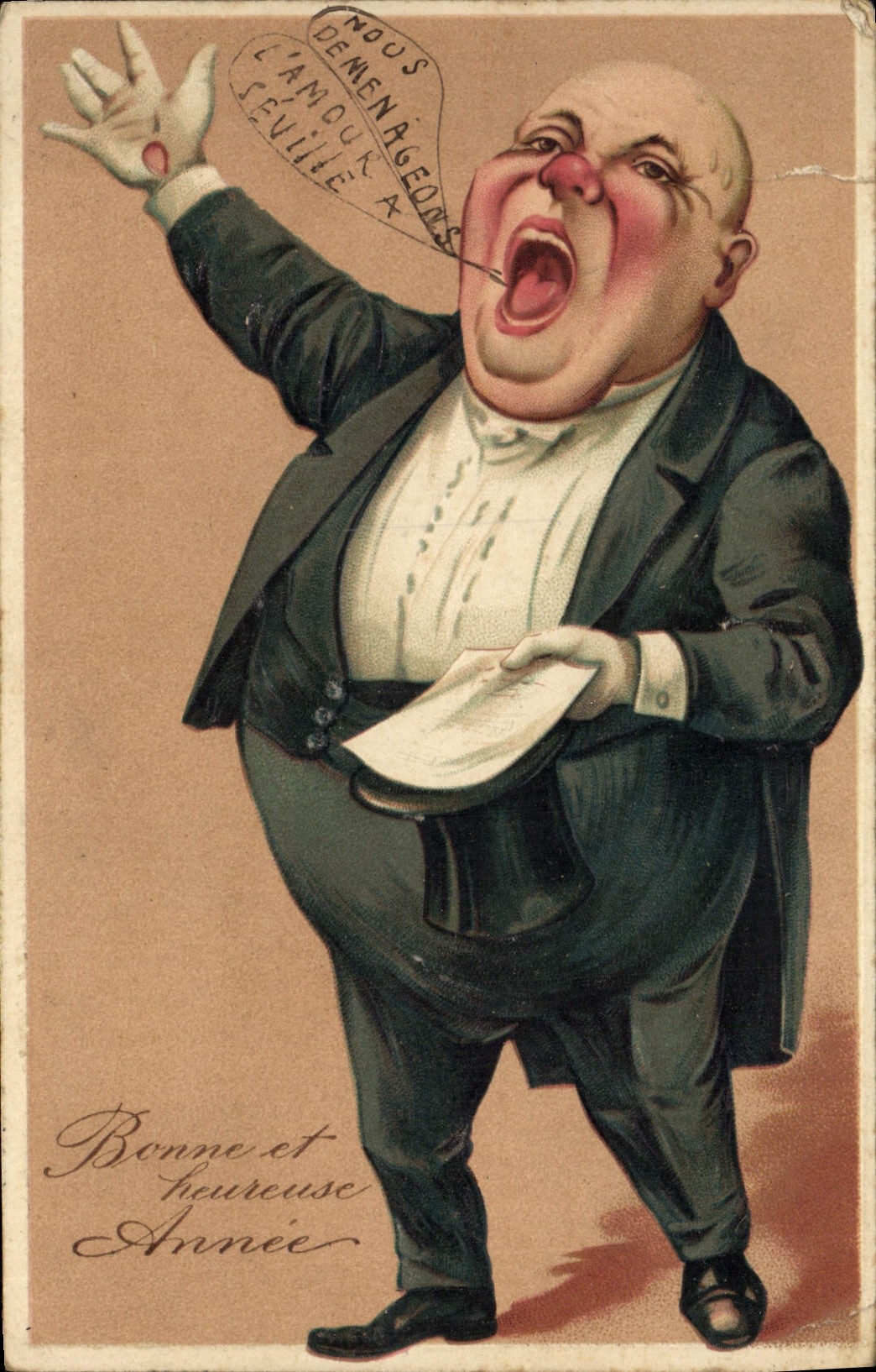 Vintage Postcard Fantasy Man (in relief)