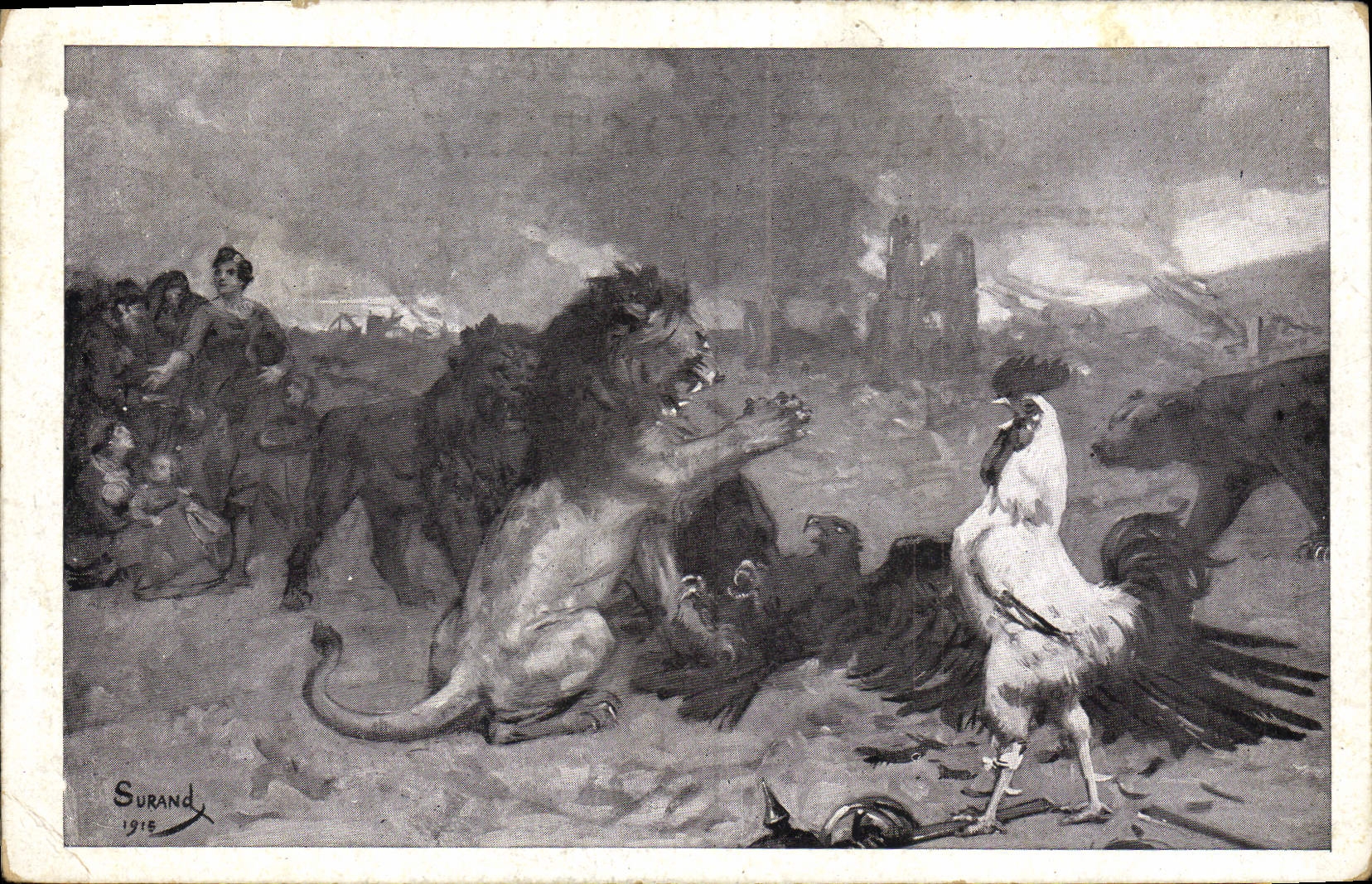 CPA Lion coq Aigle 
